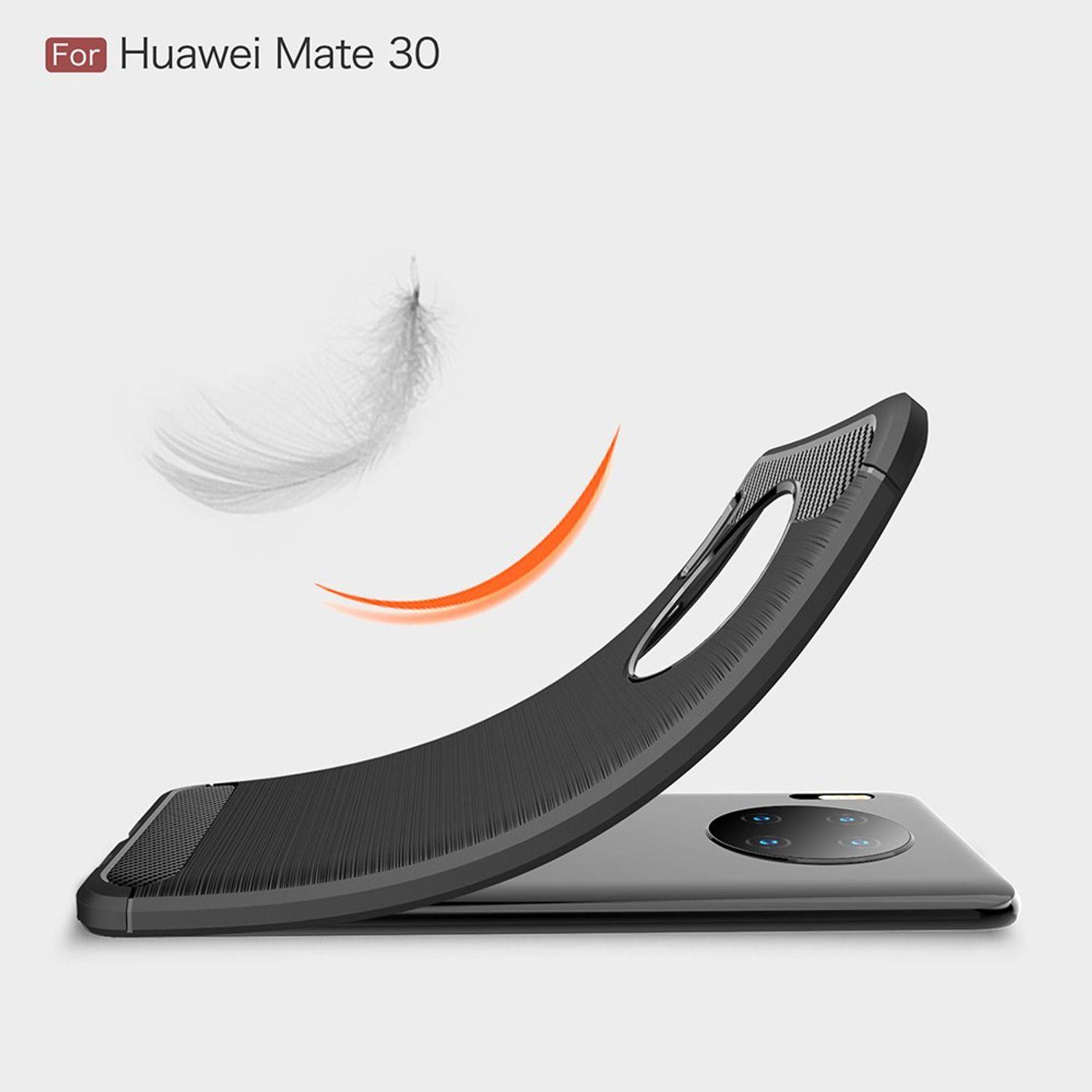 Huawei Mate 30 Handyhülle Carbon Optik Backcover Grau