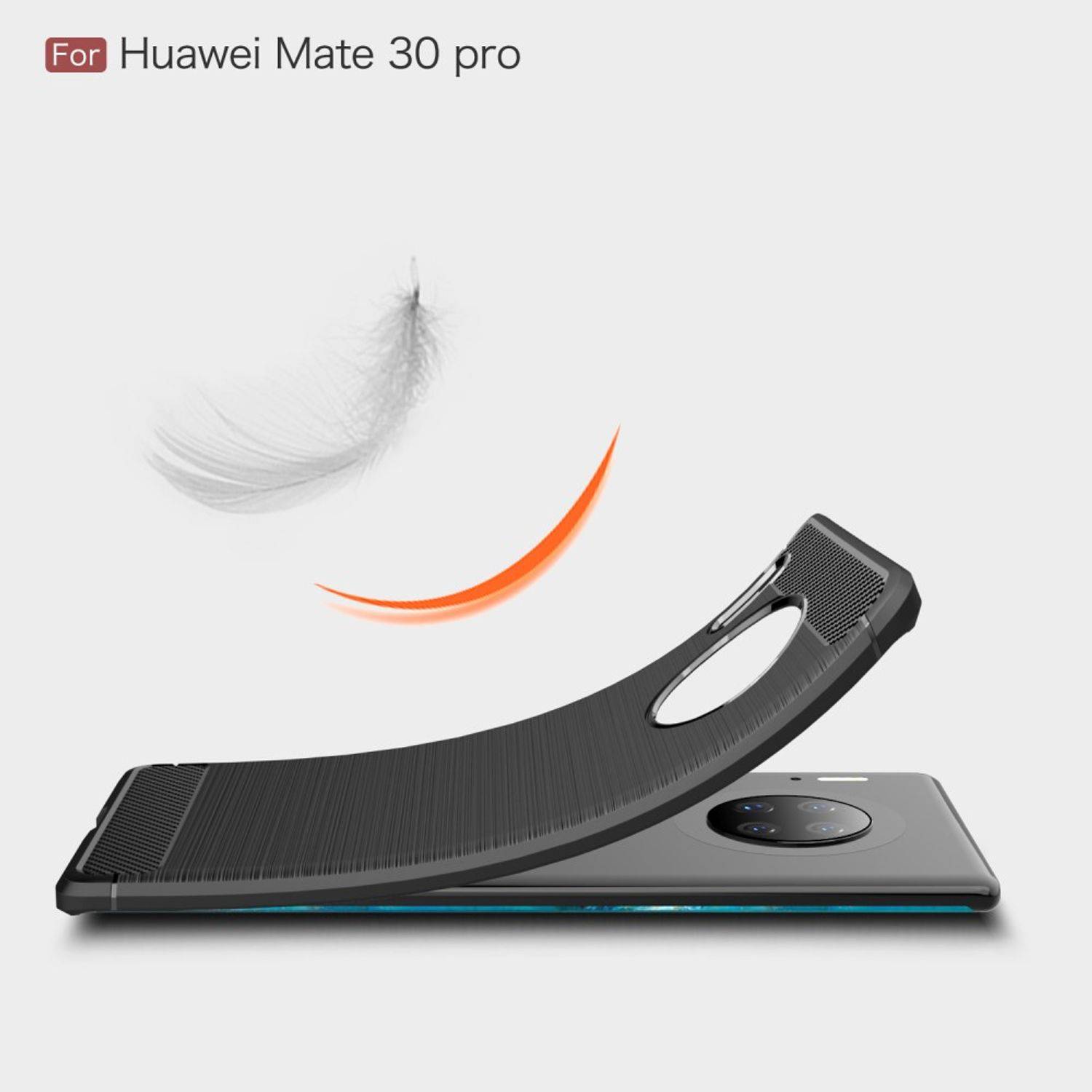 Huawei Mate 30 Pro Handyhülle Carbon Optik Backcover Schwarz