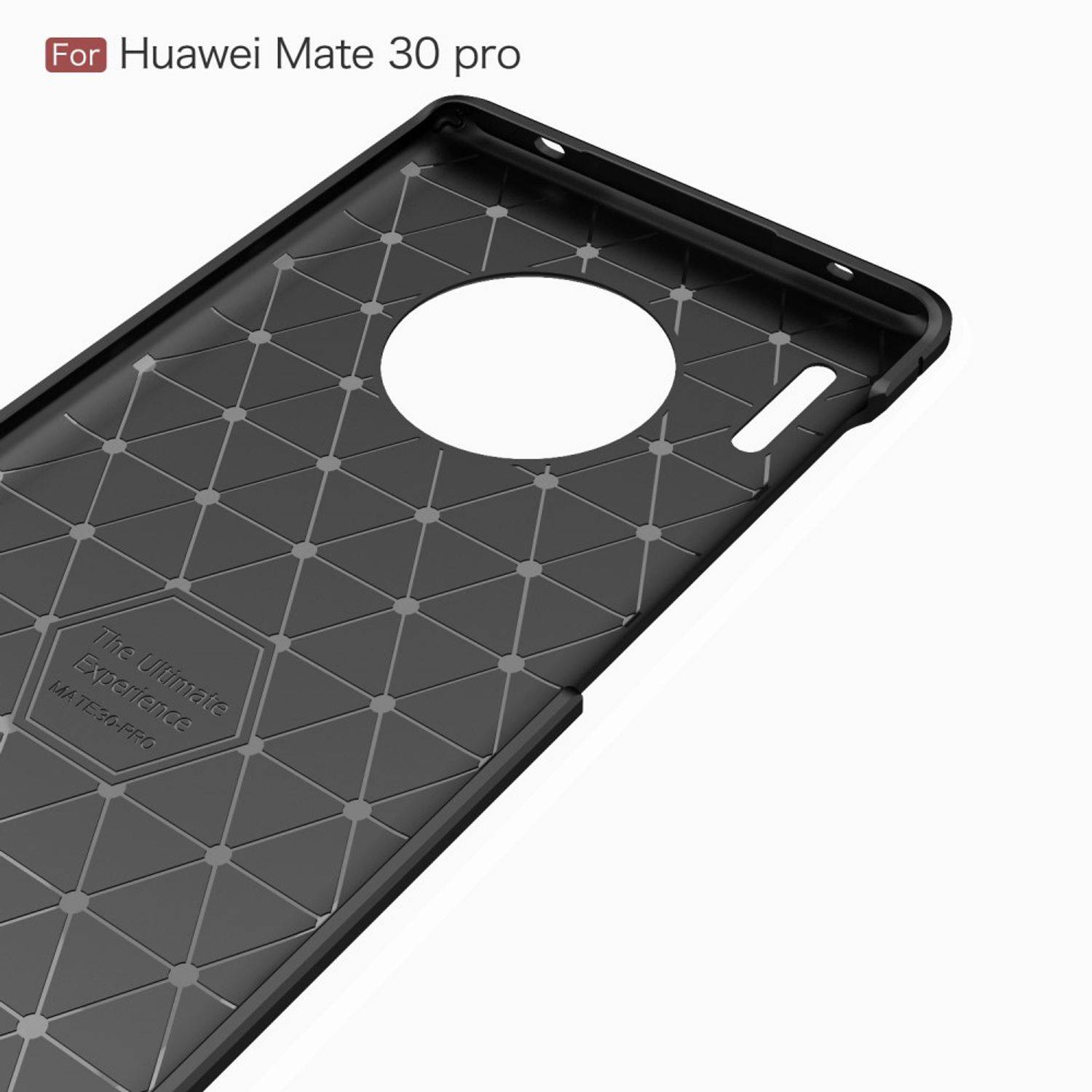 Huawei Mate 30 Pro Handyhülle Carbon Optik Backcover Grau