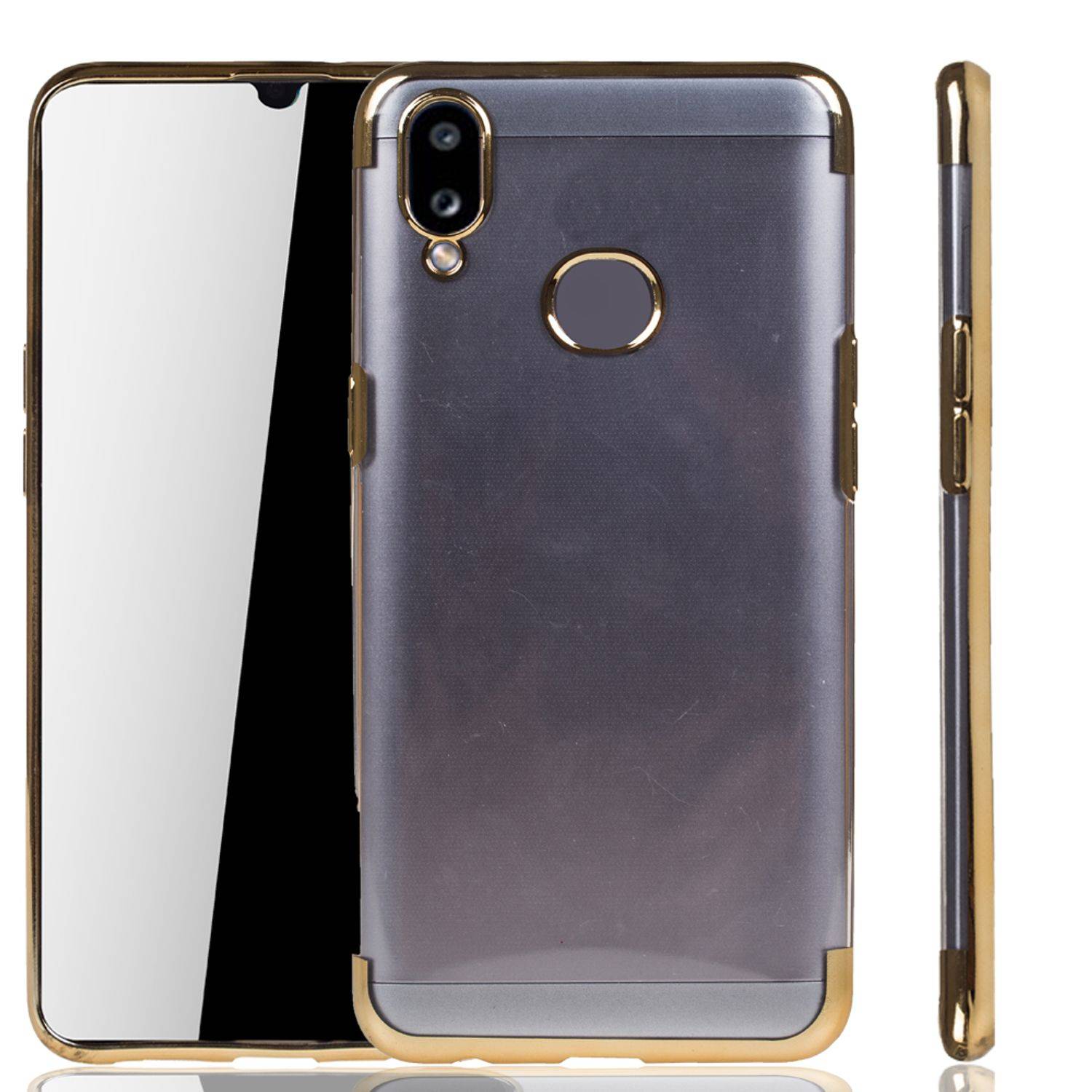 Samsung Galaxy A10s Handyhülle Bumper Backcover Gold