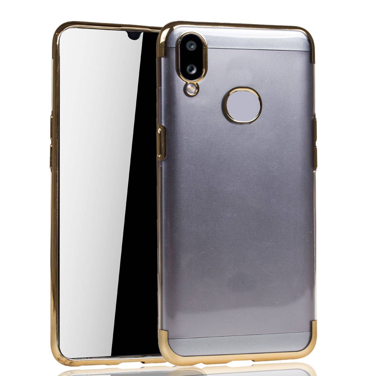 Samsung Galaxy A10s Handyhülle Bumper Backcover Gold