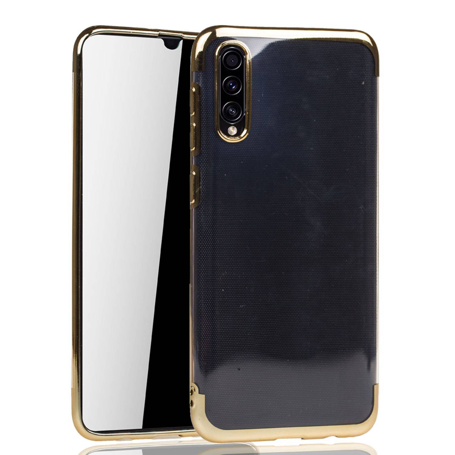 Samsung Galaxy A30s Handyhülle Bumper Backcover Gold