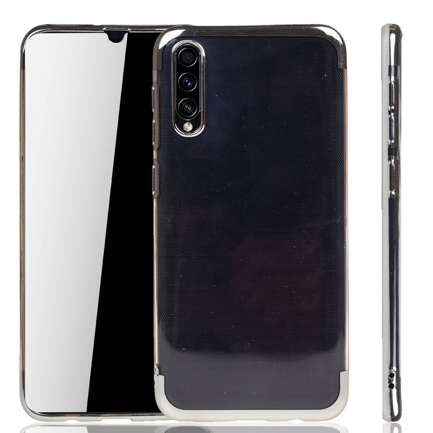 Samsung Galaxy A50s Handyhülle Bumper Backcover Silber