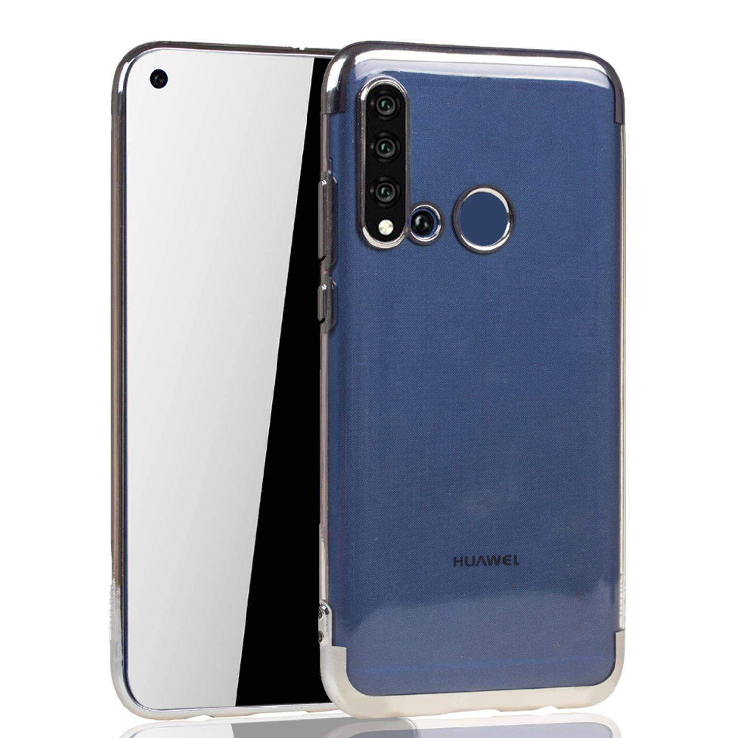 Huawei P20 Lite 2019 Handyhülle Bumper Backcover Silber