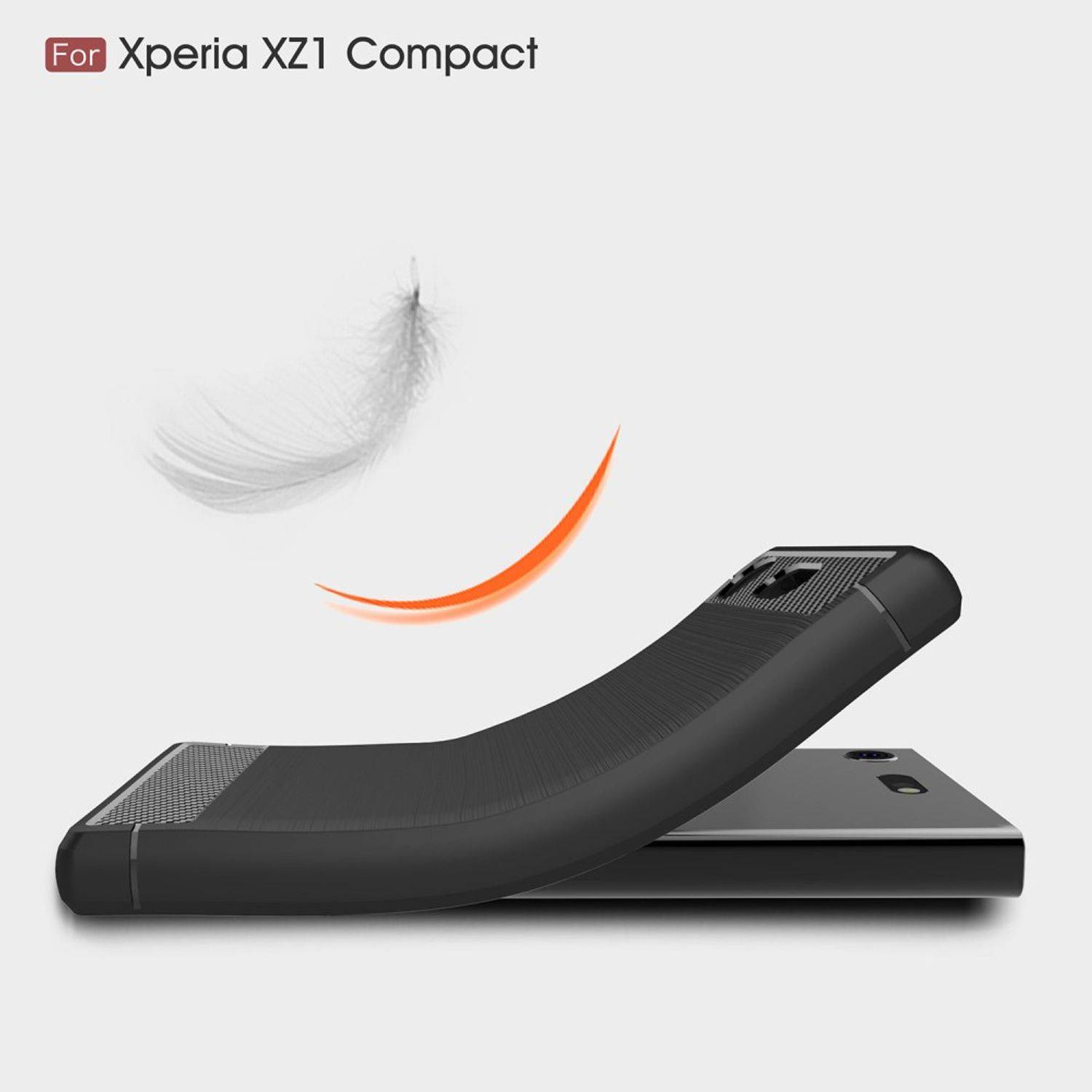 Sony Xperia XZ1 Mini Handyhülle Carbon Optik Backcover Schwarz