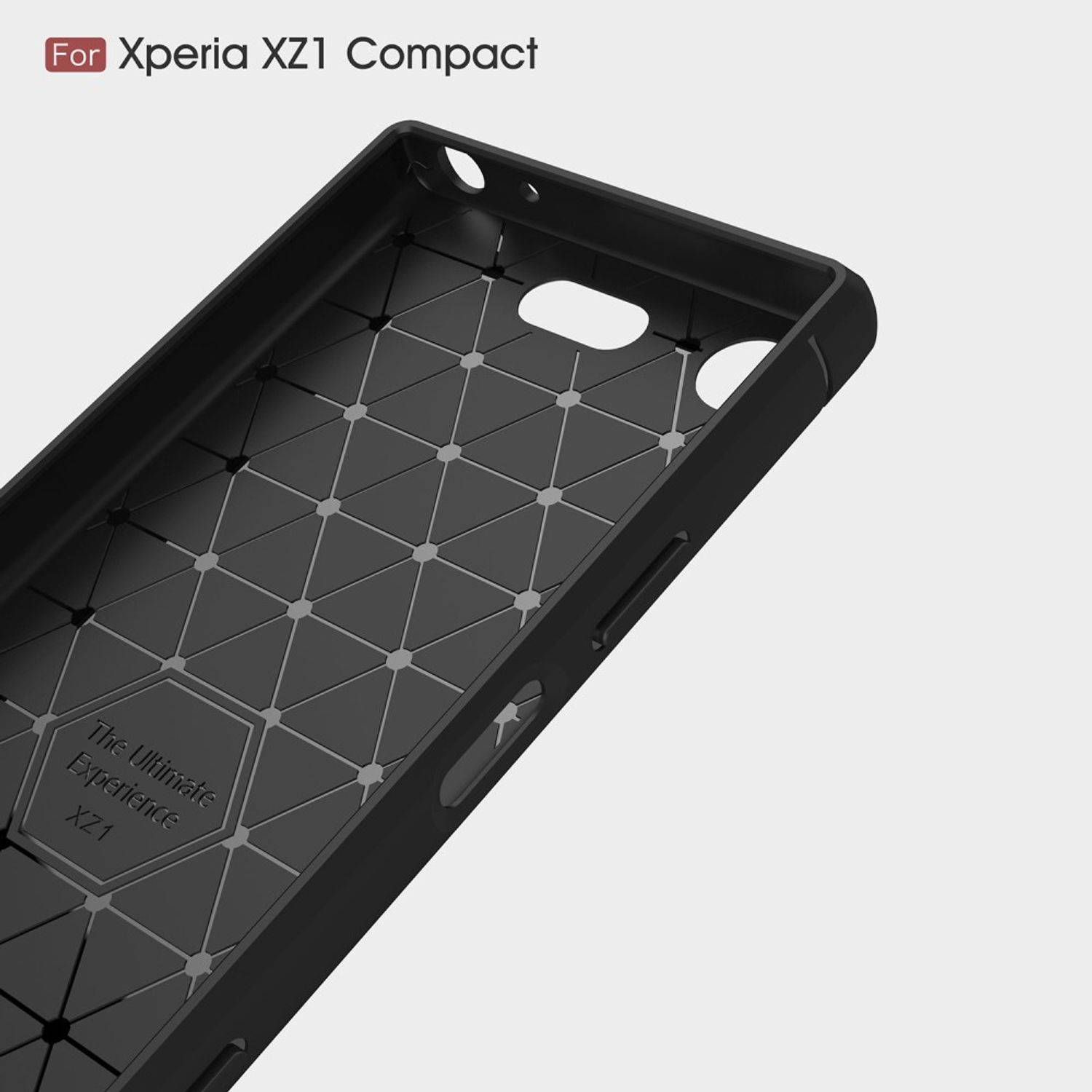 Sony Xperia XZ1 Mini Handyhülle Carbon Optik Backcover Schwarz