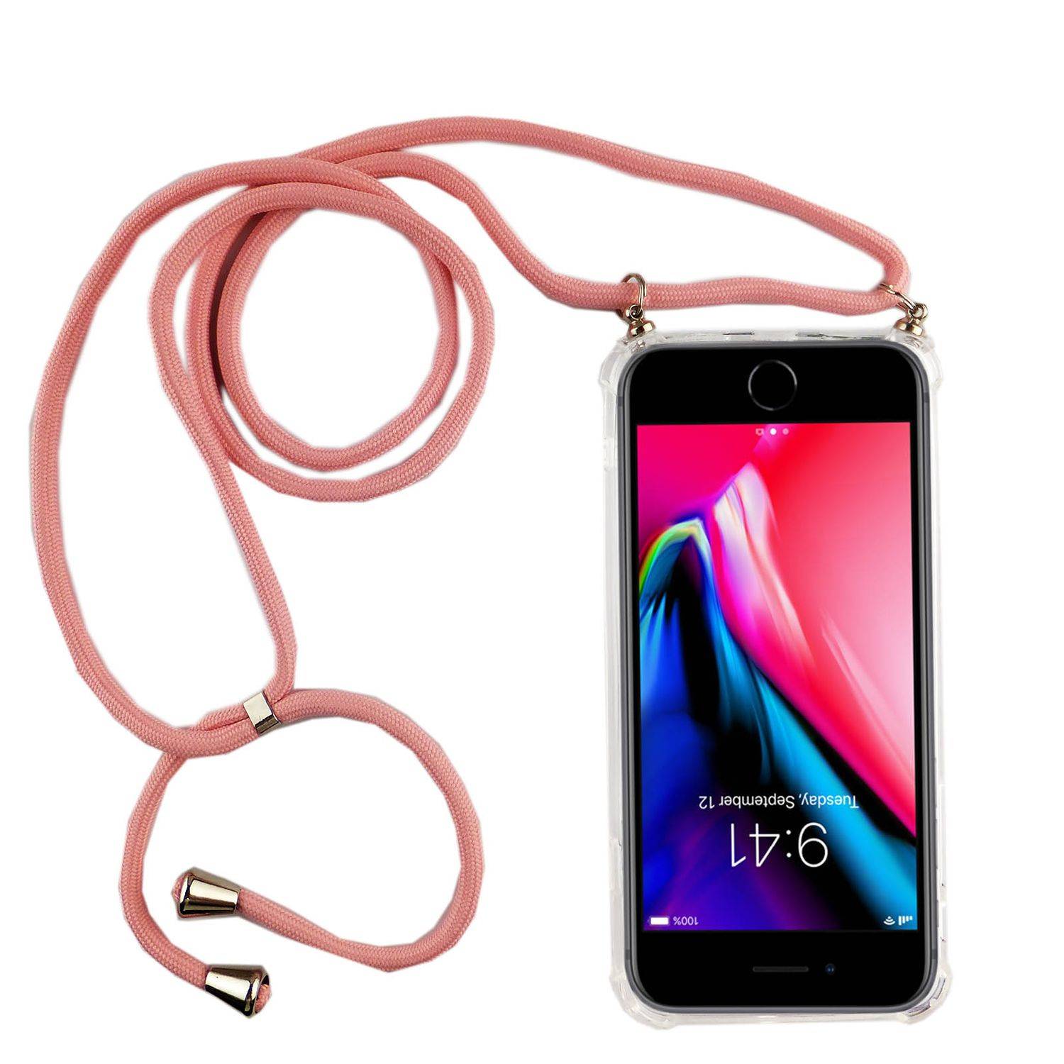 Apple iPhone 7 Plus / iPhone 8 Plus Handykette Handyhülle Umhängetasche Transparent