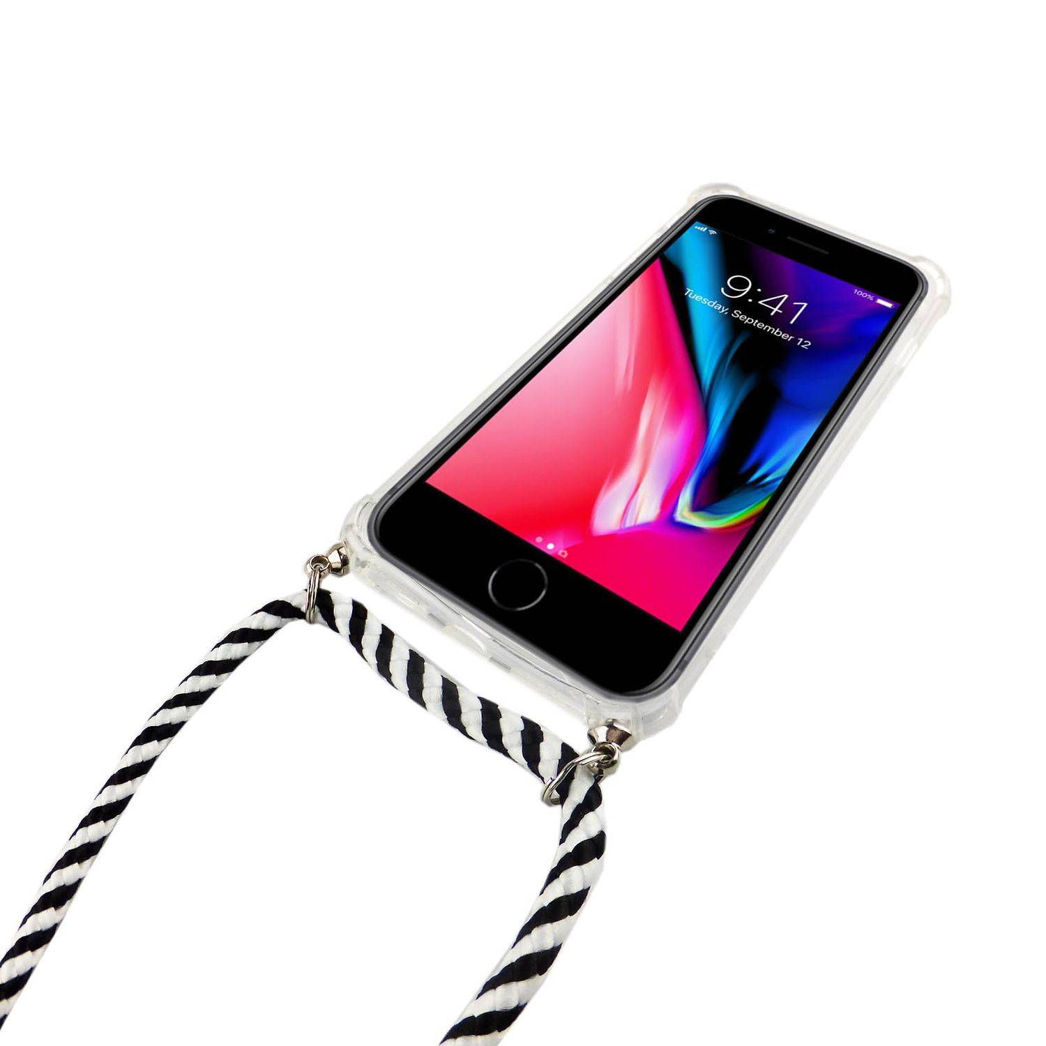Apple iPhone 7 Plus / iPhone 8 Plus Handykette Handyhülle Umhängetasche Transparent