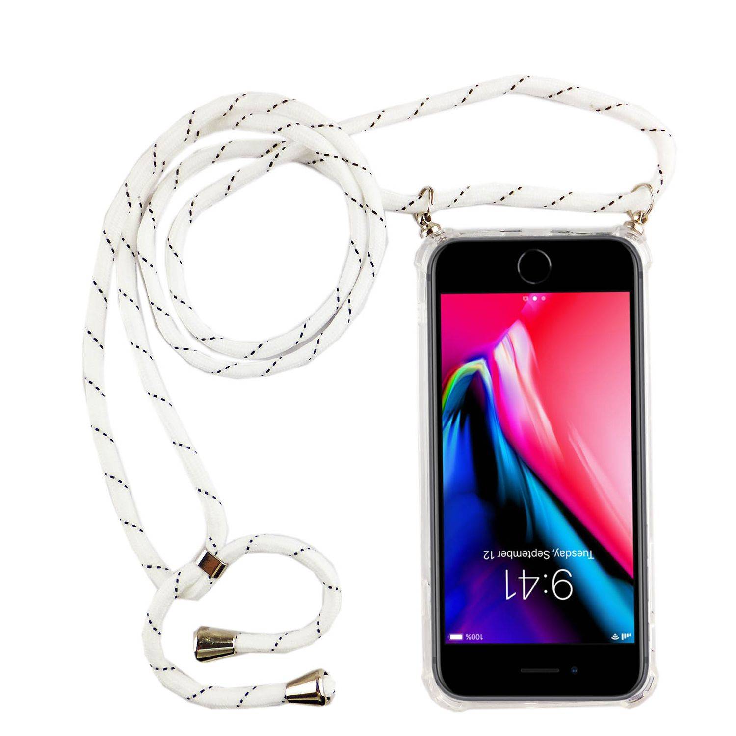Apple iPhone 7 Plus / iPhone 8 Plus Handykette Handyhülle Umhängetasche Transparent