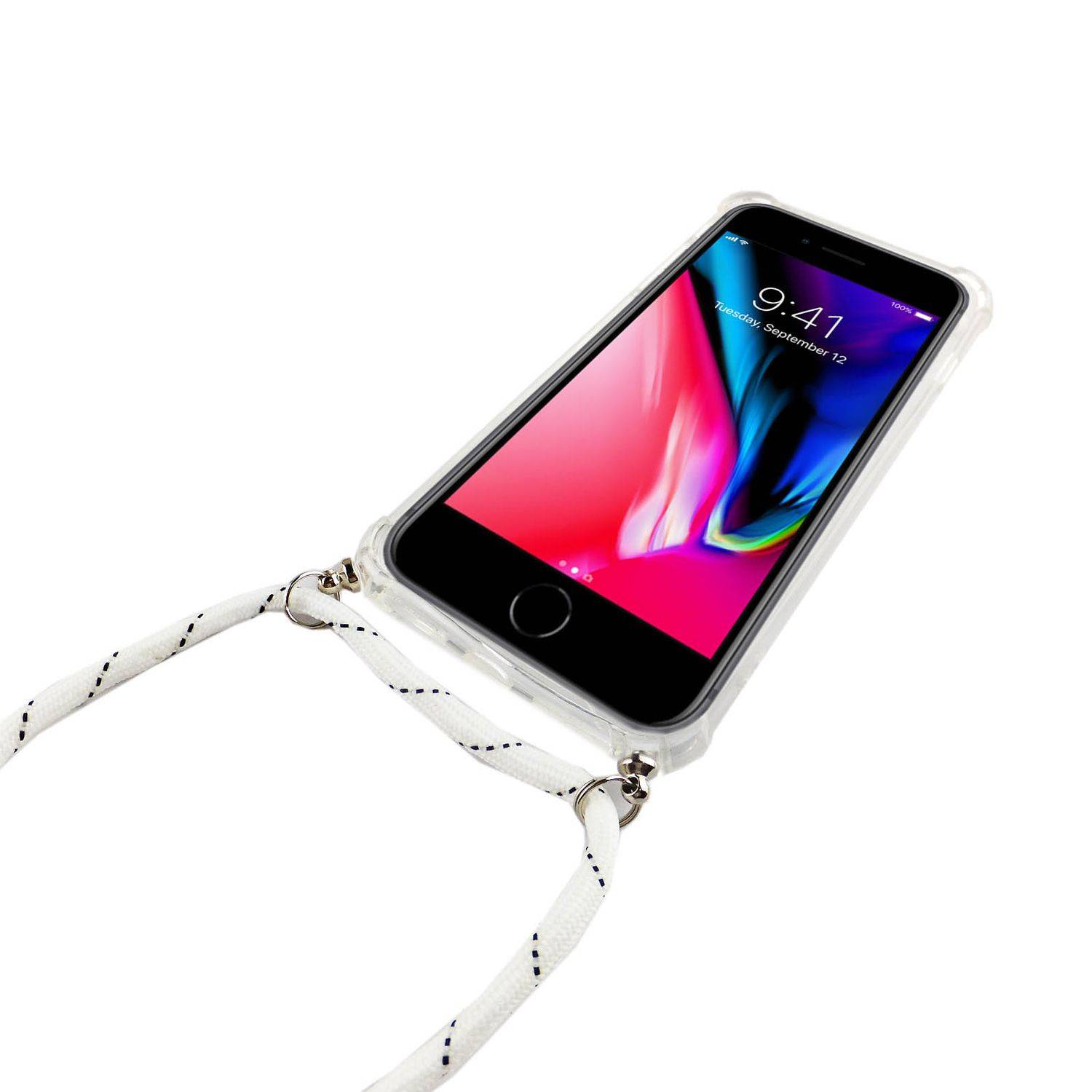 Apple iPhone 7 Plus / iPhone 8 Plus Handykette Handyhülle Umhängetasche Transparent