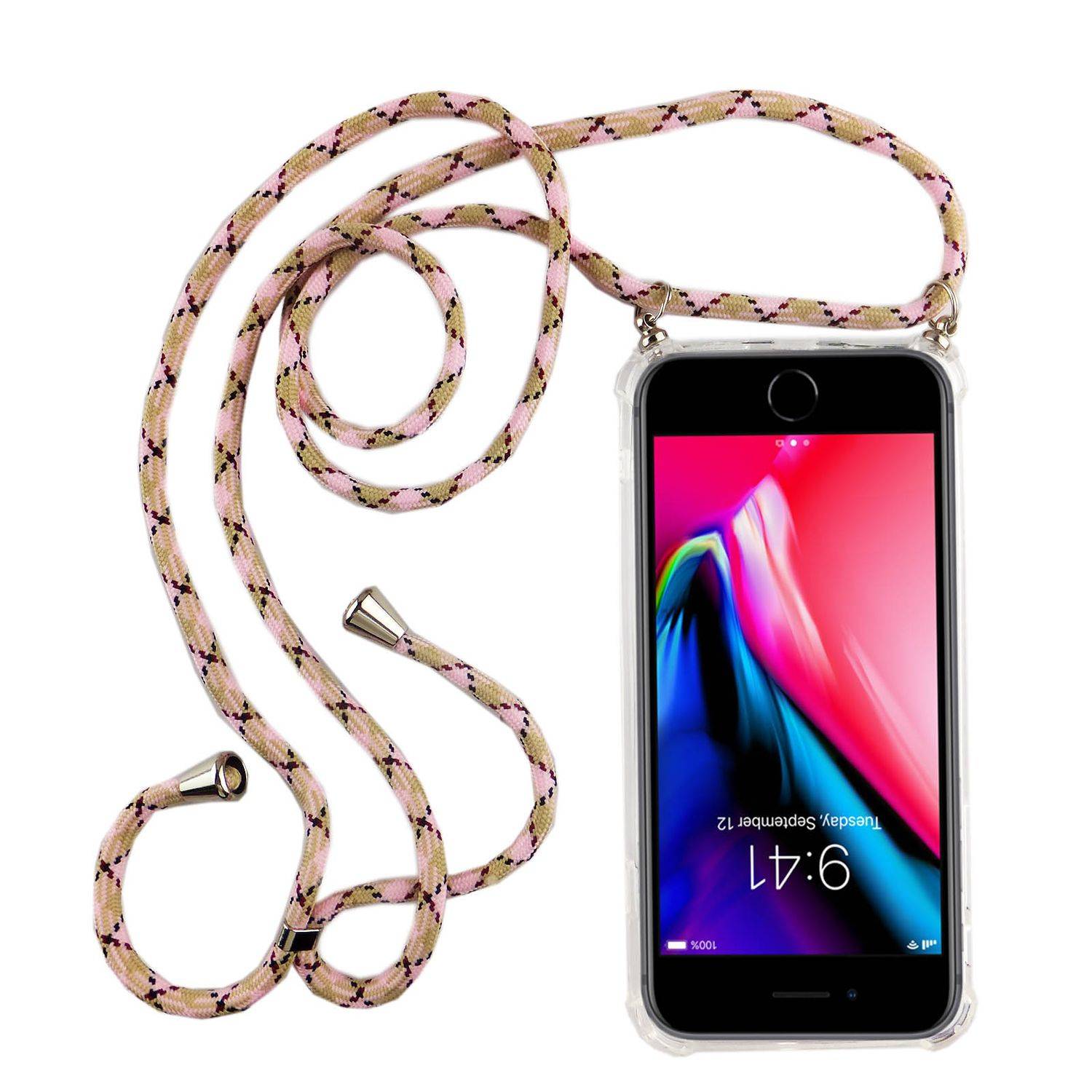 Apple iPhone 7 Plus / iPhone 8 Plus Handykette Handyhülle Umhängetasche Transparent