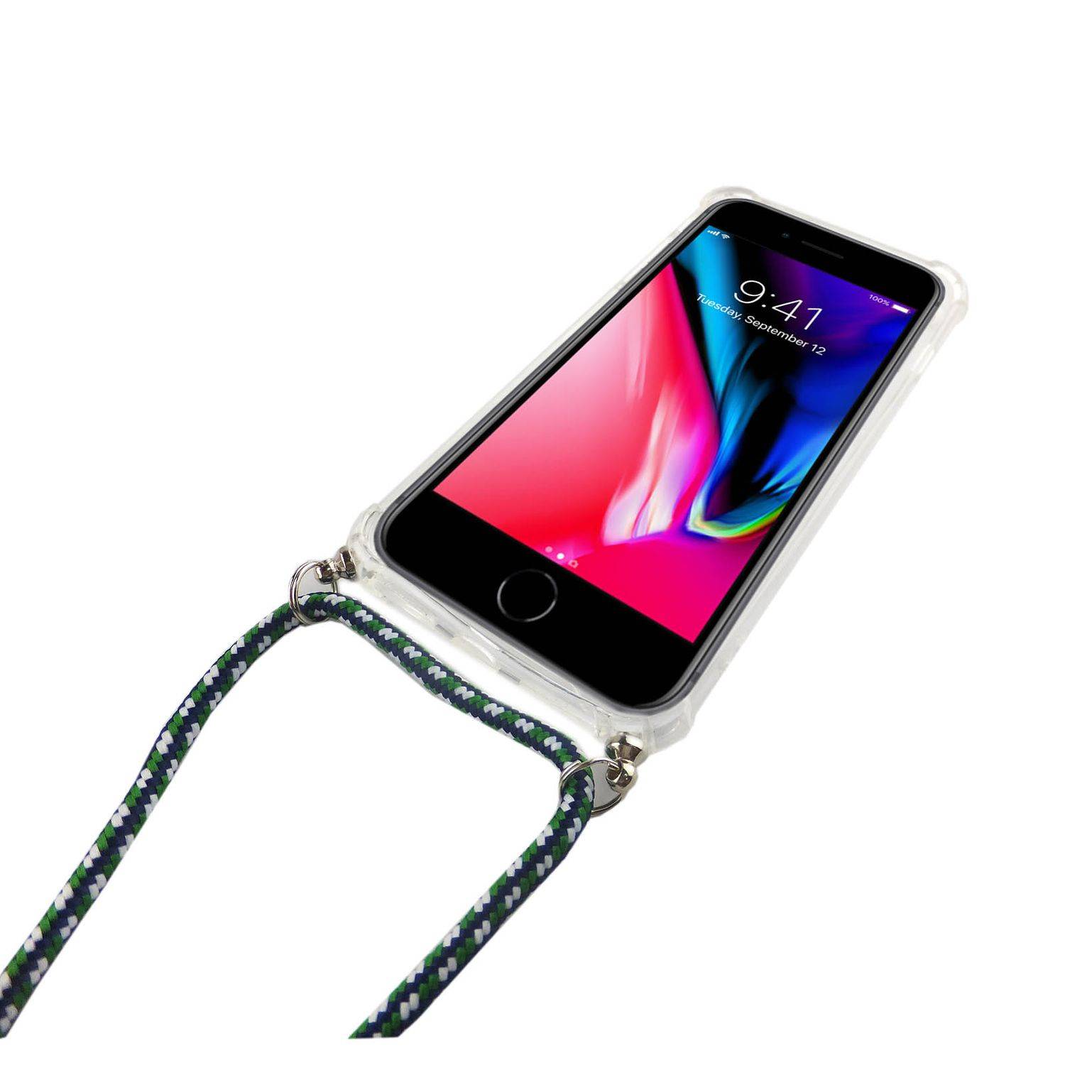 Apple iPhone 7 Plus / iPhone 8 Plus Handykette Handyhülle Umhängetasche Transparent