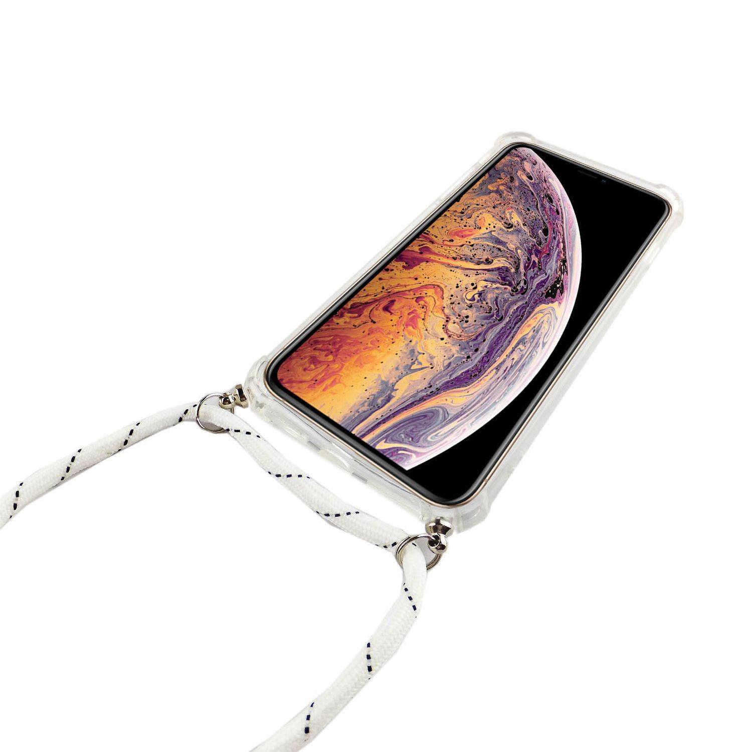Apple iPhone X / iPhone XS Handykette Handyhülle Umhängetasche Transparent