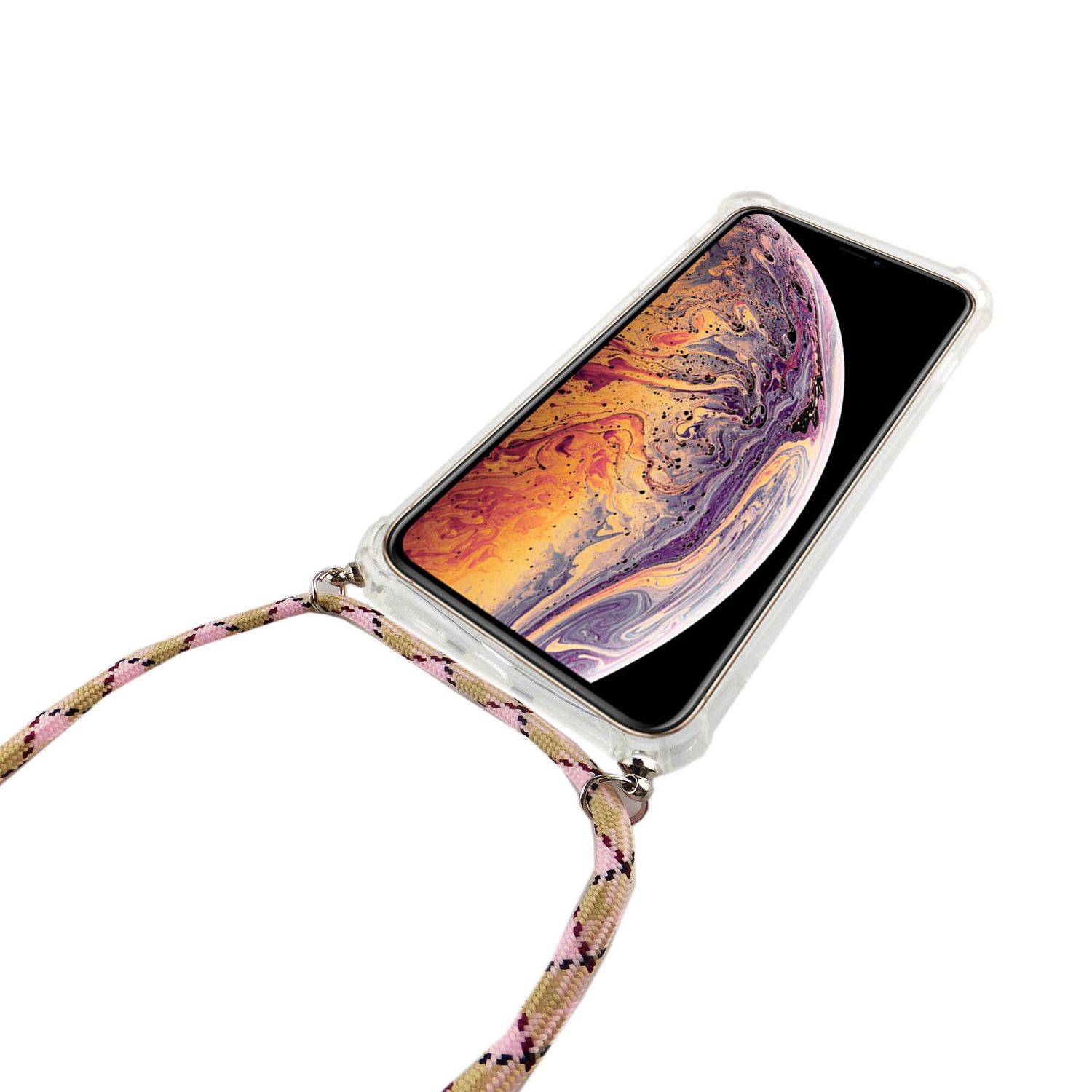 Apple iPhone X / iPhone XS Handykette Handyhülle Umhängetasche Transparent