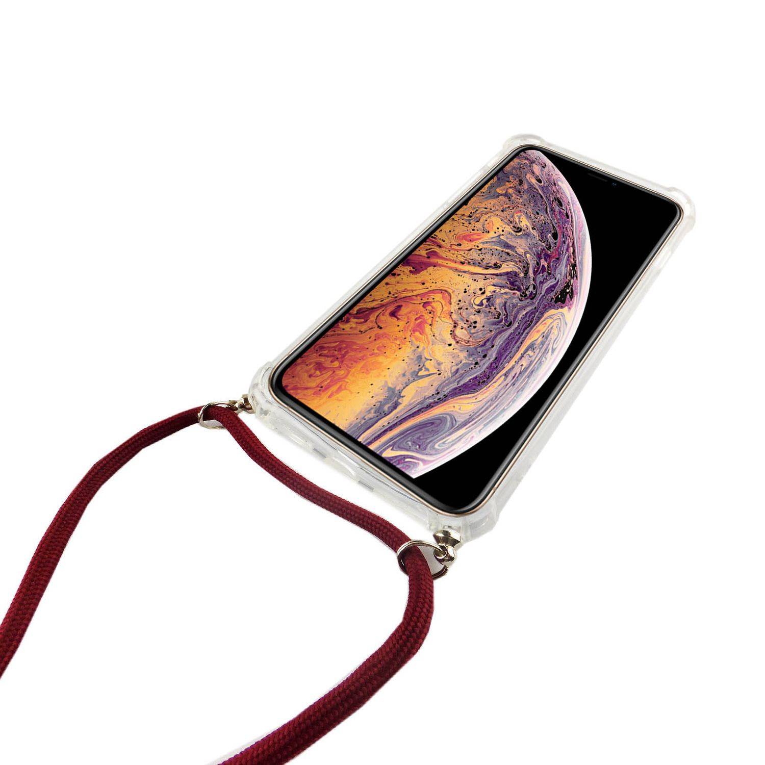 Apple iPhone XS Max Handykette Handyhülle Umhängetasche Transparent