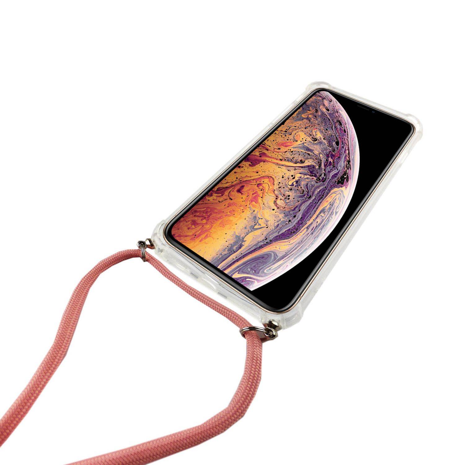 Apple iPhone XS Max Handykette Handyhülle Umhängetasche Transparent