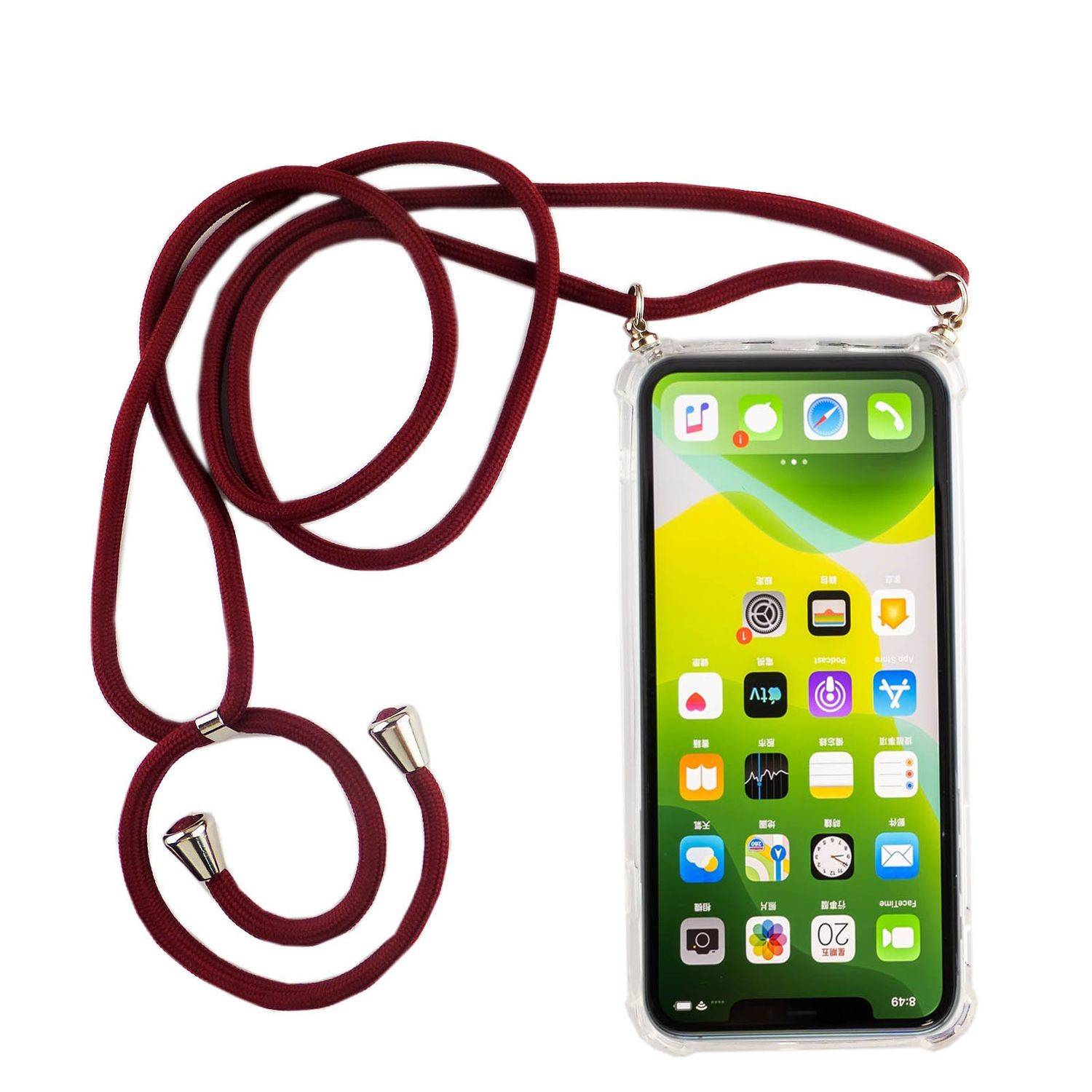 Apple iPhone 11 Handykette Handyhülle Umhängetasche Transparent