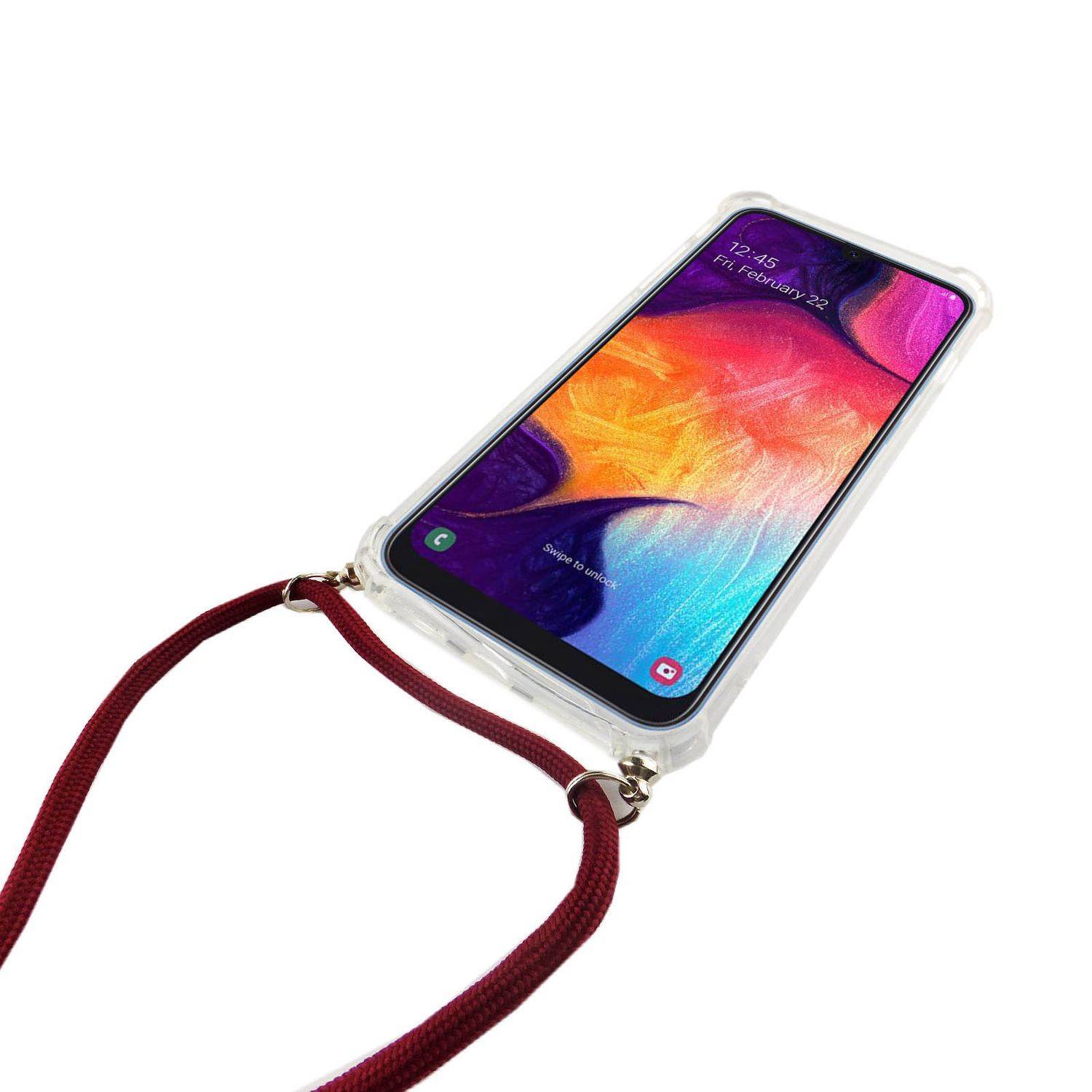 Samsung Galaxy A50 Handykette Handyhülle Umhängetasche Transparent