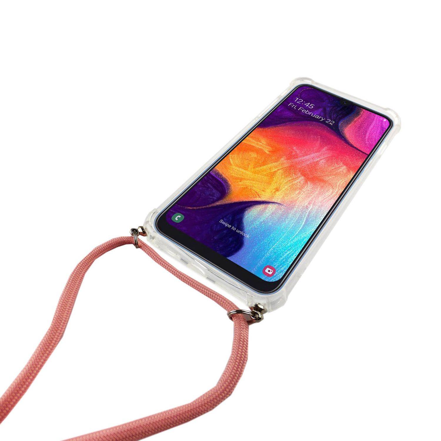 Samsung Galaxy A50 Handykette Handyhülle Umhängetasche Transparent
