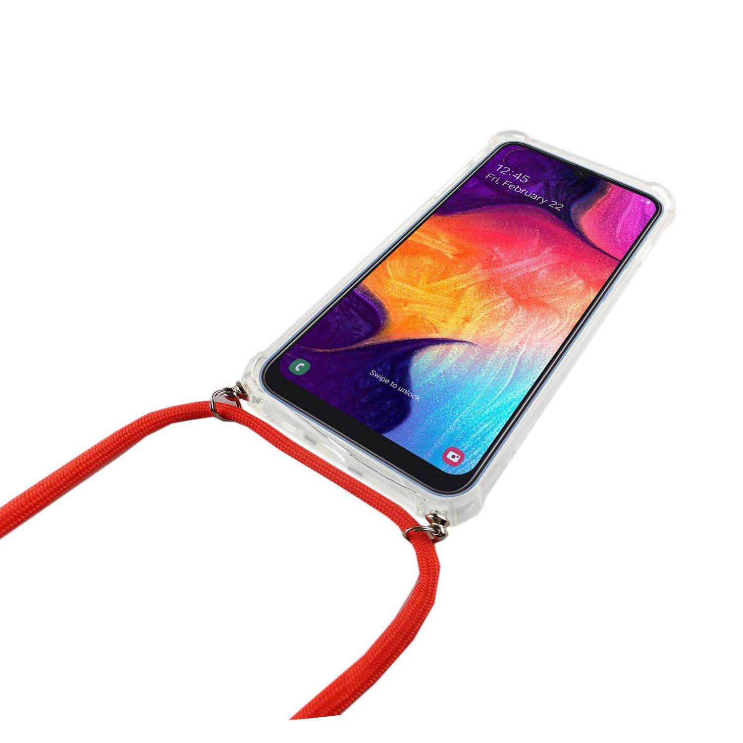 Samsung Galaxy A50 Handykette Handyhülle Umhängetasche Transparent