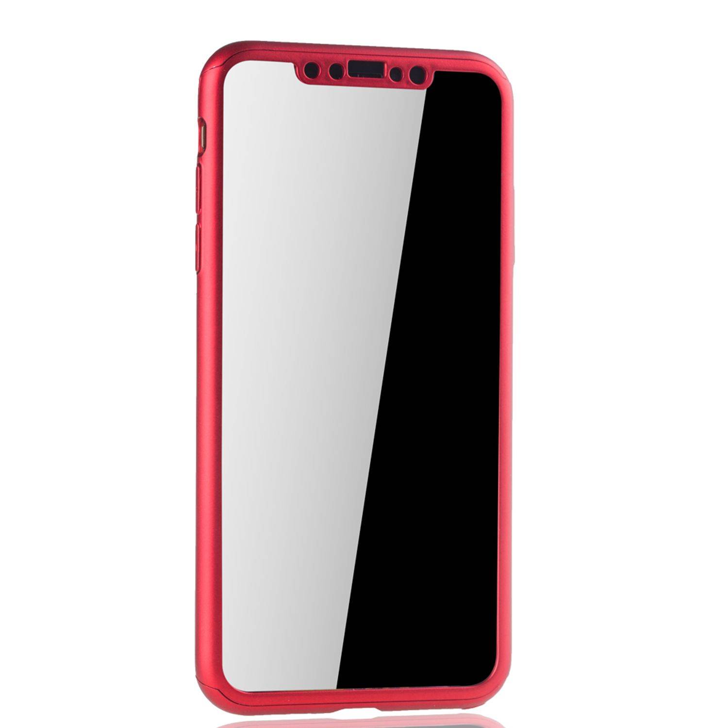 Apple iPhone XS Max Handyhülle 360 Grad Schutz Full Cover Rot
