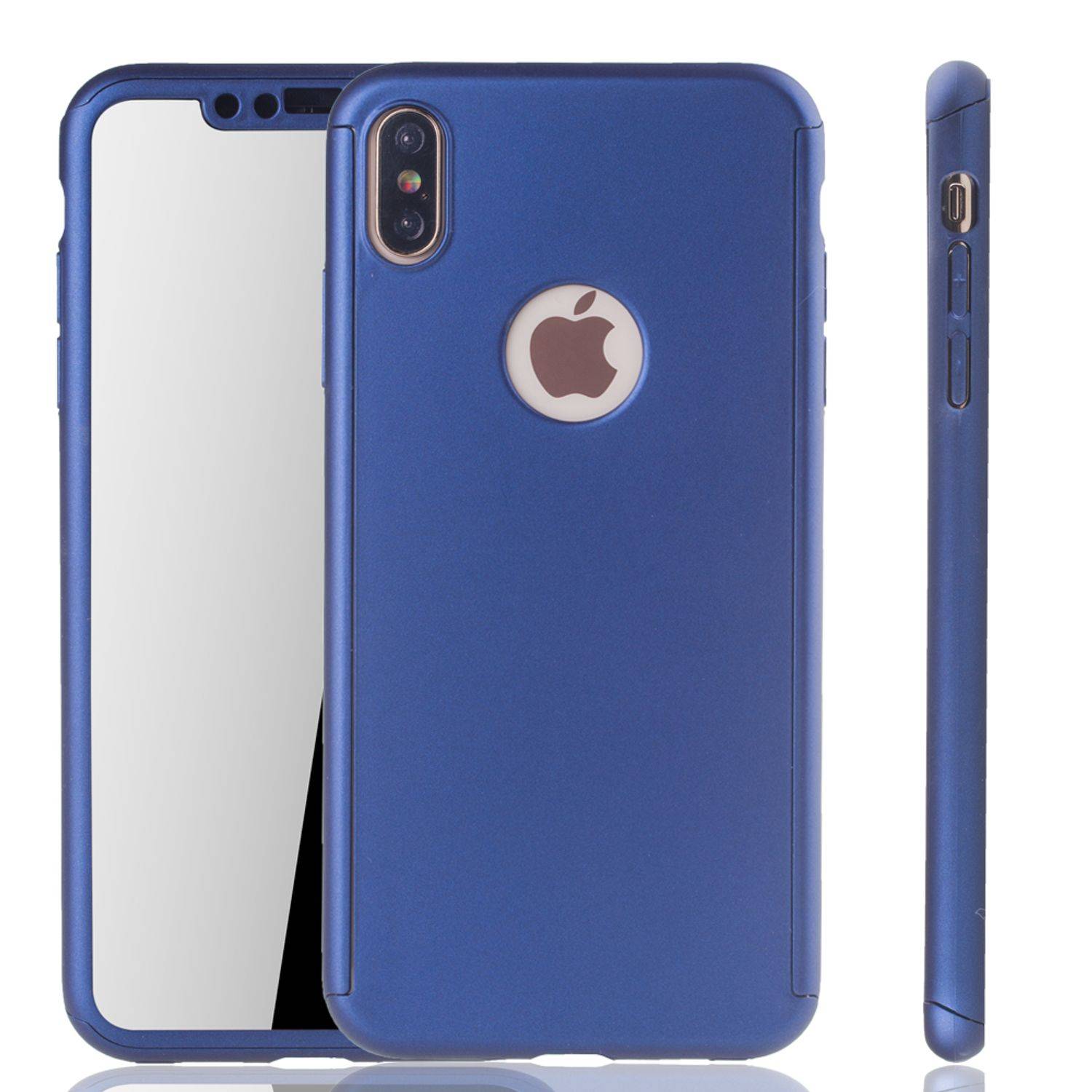 Apple iPhone XS Max Handyhülle 360 Grad Schutz Full Cover Blau