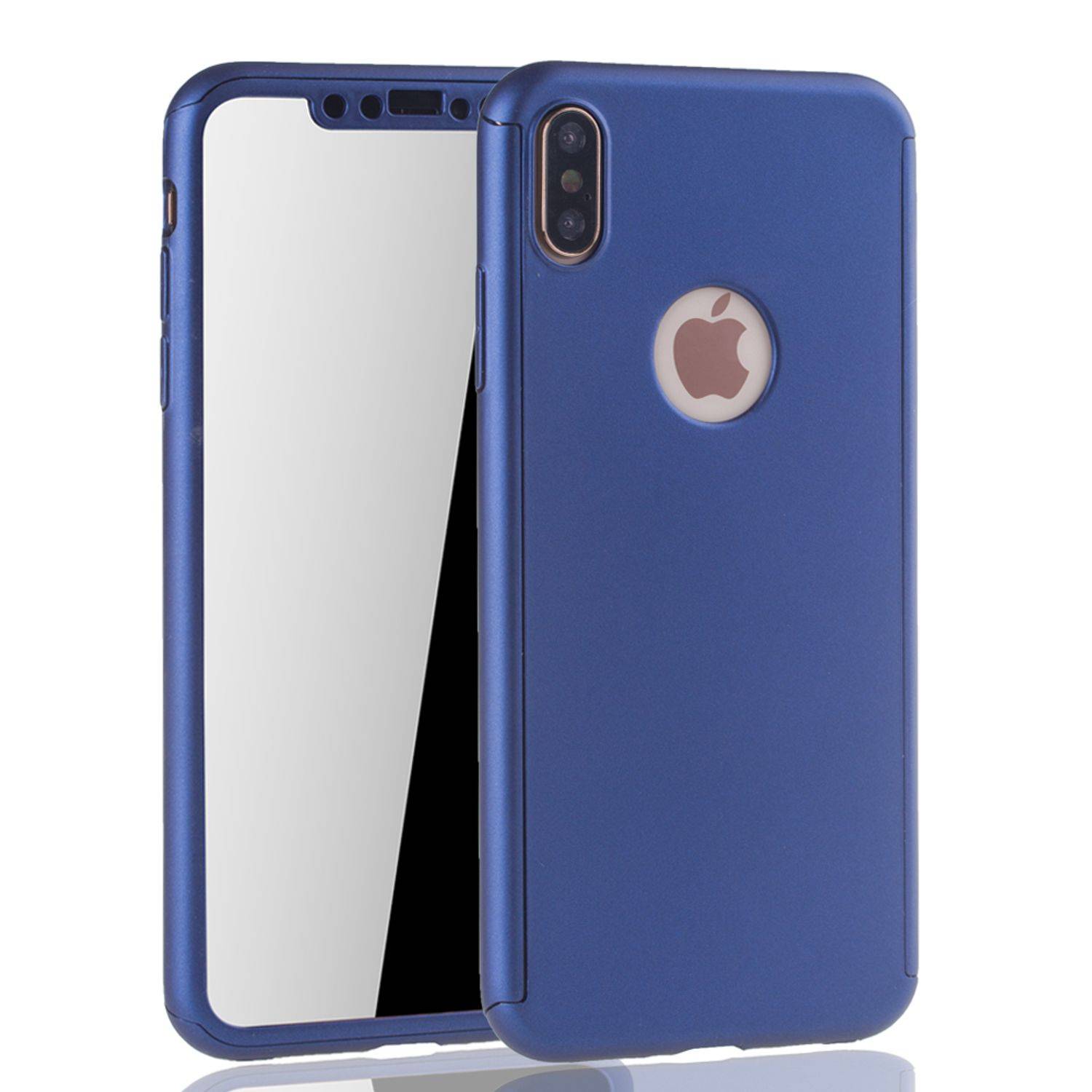 Apple iPhone XS Max Handyhülle 360 Grad Schutz Full Cover Blau