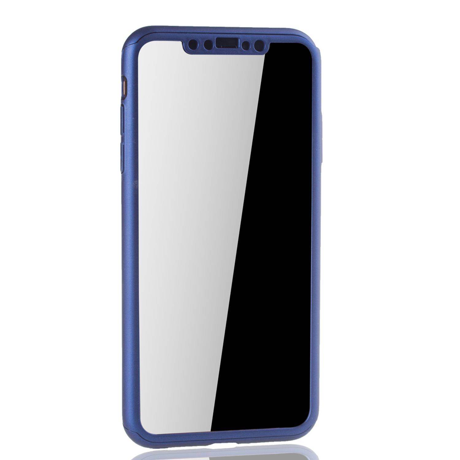Apple iPhone XS Max Handyhülle 360 Grad Schutz Full Cover Blau