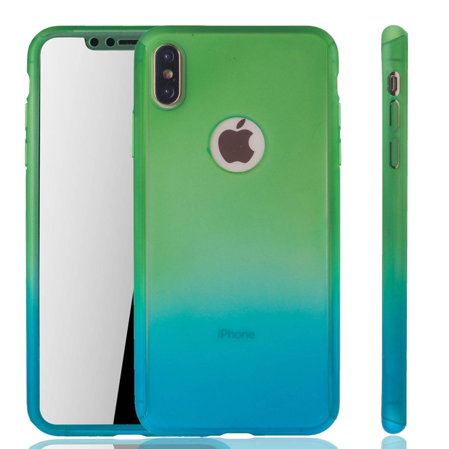 Apple iPhone XS Max Handyhülle 360 Grad Schutz Full Cover Mehrfarbig