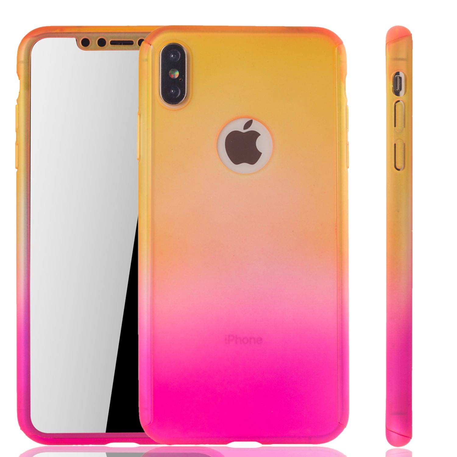 Apple iPhone XS Max Handyhülle 360 Grad Schutz Full Cover Mehrfarbig