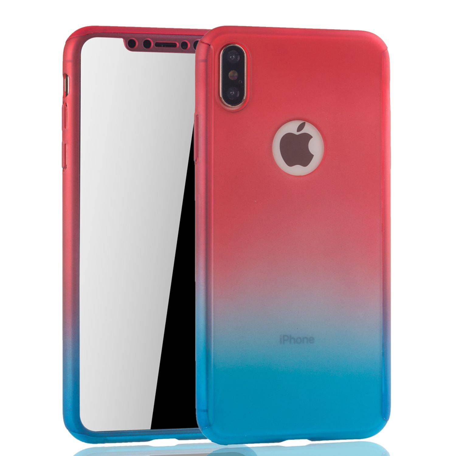 Apple iPhone XS Max Handyhülle 360 Grad Schutz Full Cover Mehrfarbig