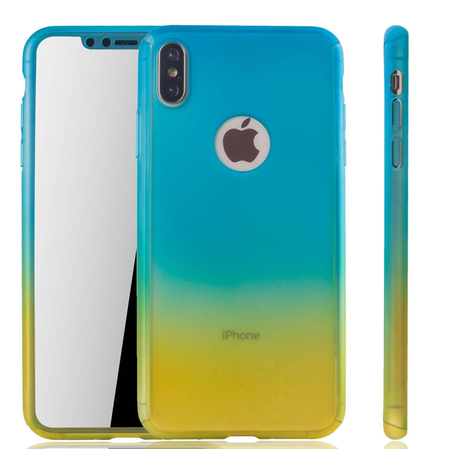 Apple iPhone XS Max Handyhülle 360 Grad Schutz Full Cover Mehrfarbig
