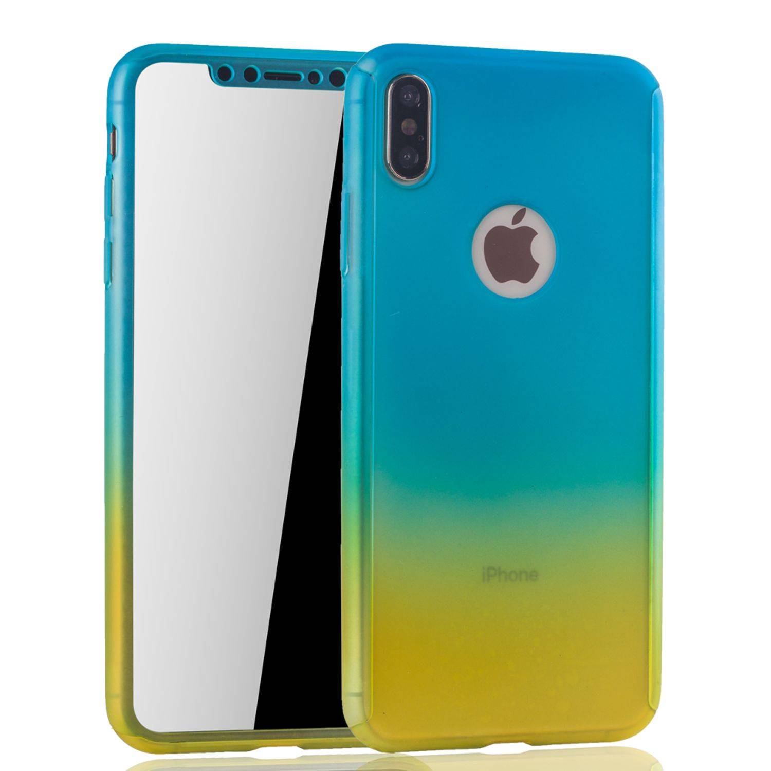 Apple iPhone XS Max Handyhülle 360 Grad Schutz Full Cover Mehrfarbig