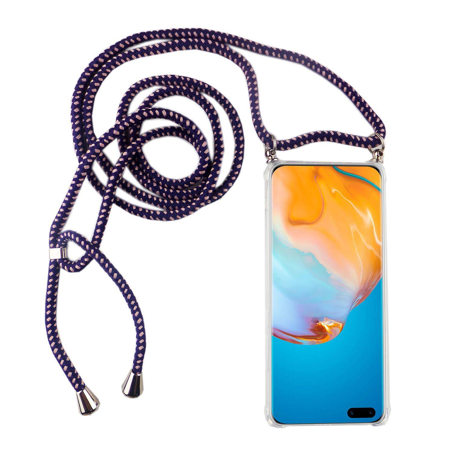 Huawei P40 Handykette Handyhülle Umhängetasche Transparent