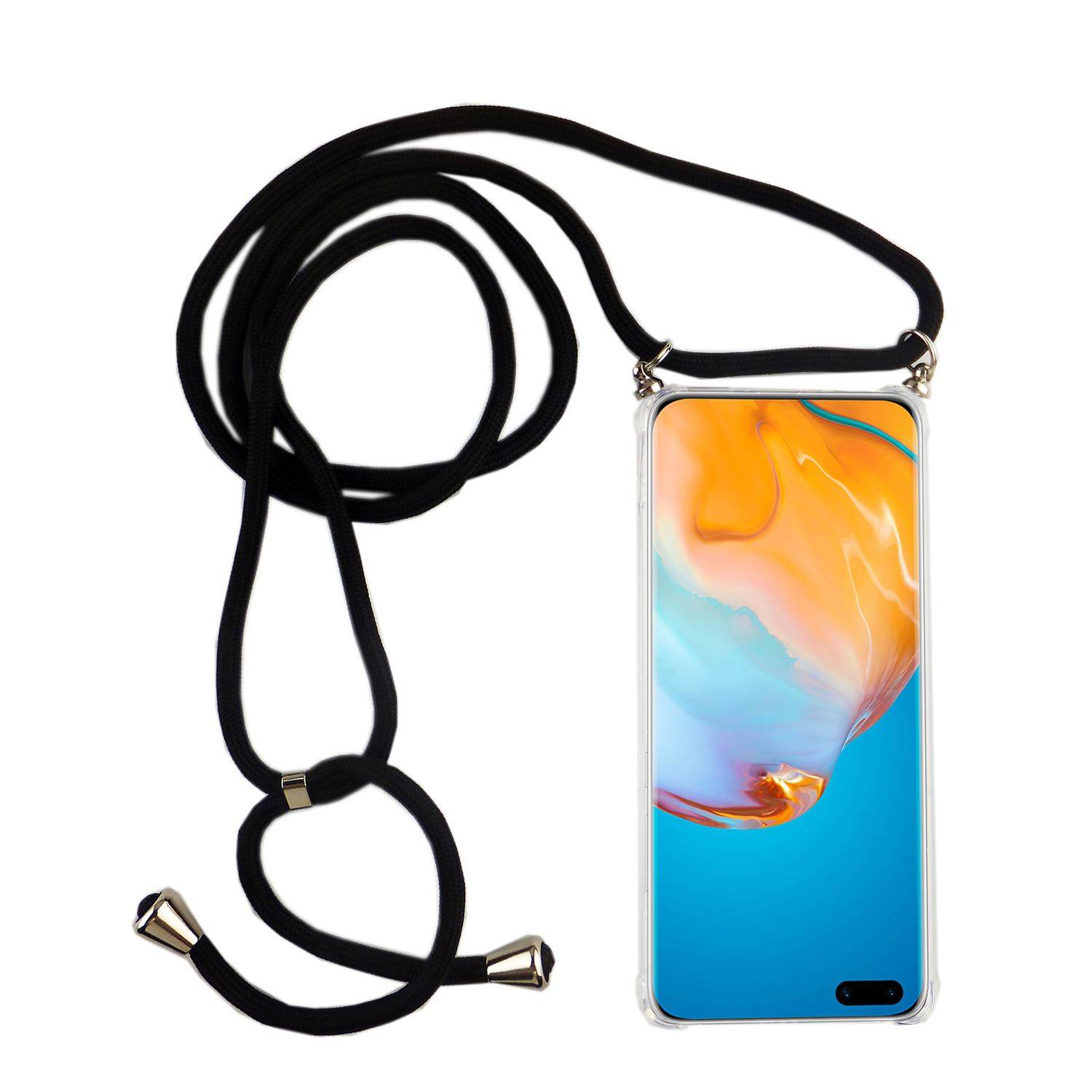 Huawei P40 Lite Handykette Handyhülle Umhängetasche Transparent