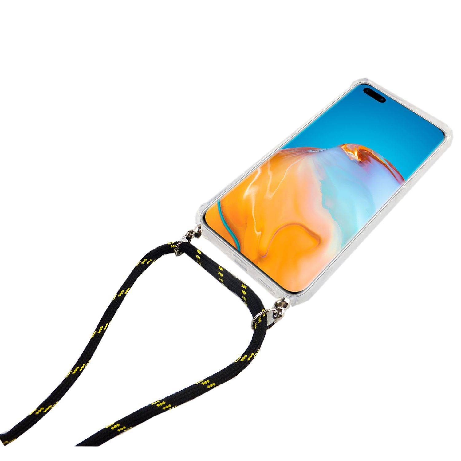 Huawei P40 Pro Handykette Handyhülle Umhängetasche Transparent