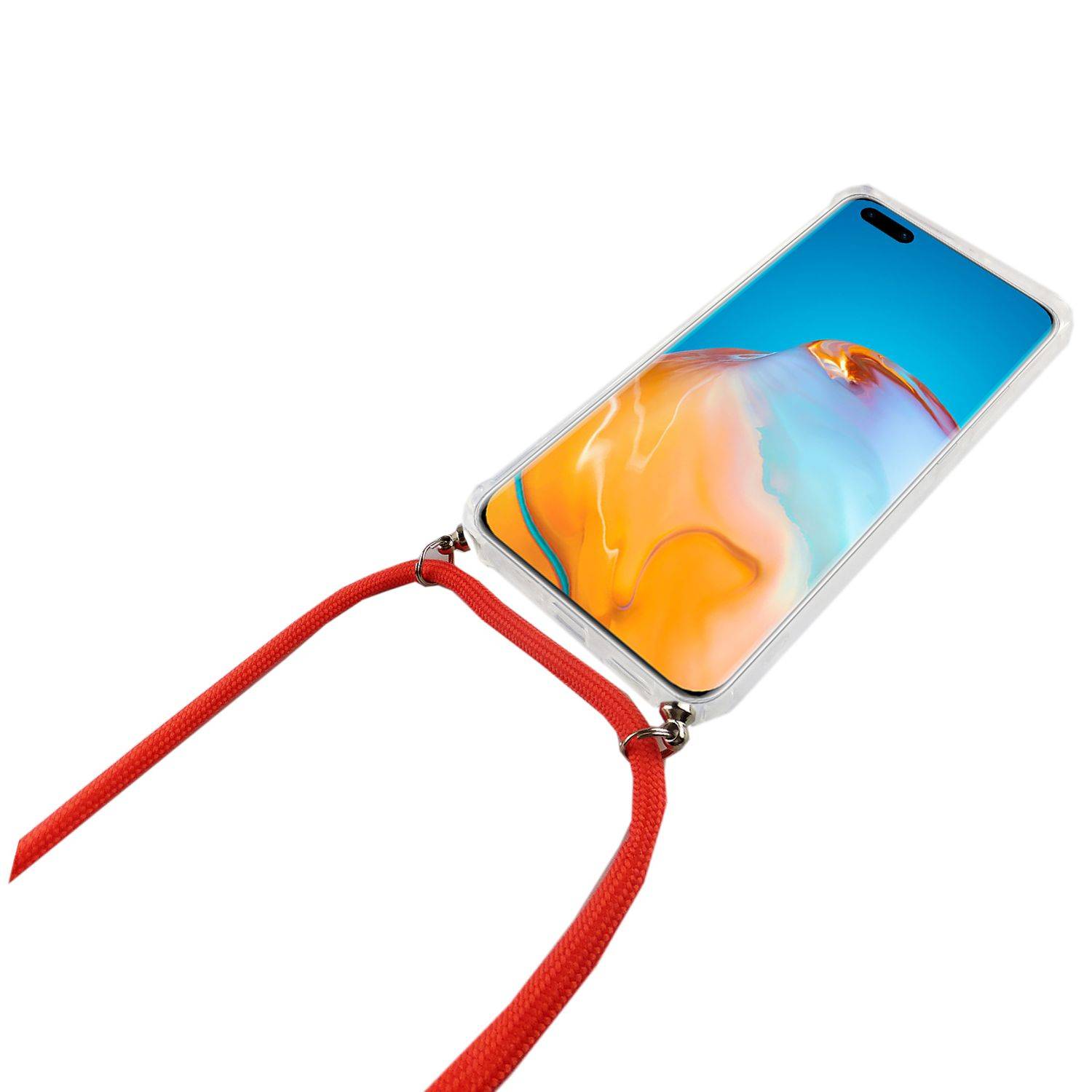 Huawei P40 Pro Handykette Handyhülle Umhängetasche Transparent