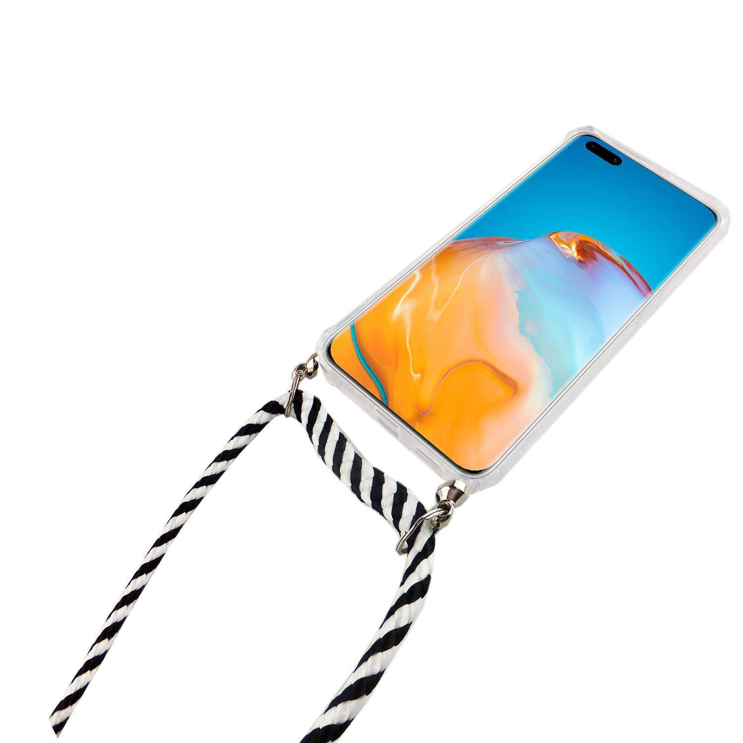 Huawei P40 Pro Handykette Handyhülle Umhängetasche Transparent