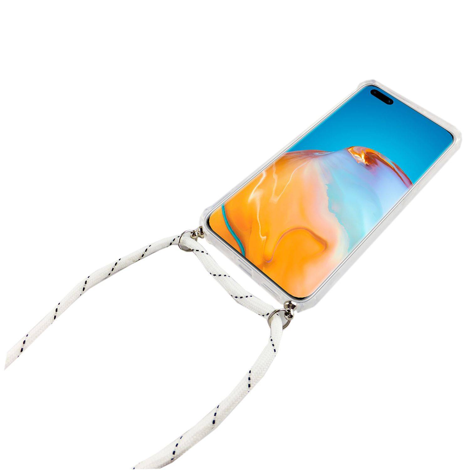 Huawei P40 Pro Handykette Handyhülle Umhängetasche Transparent