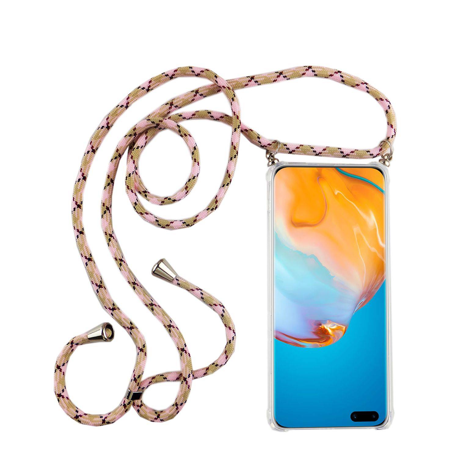Huawei P40 Pro Handykette Handyhülle Umhängetasche Transparent