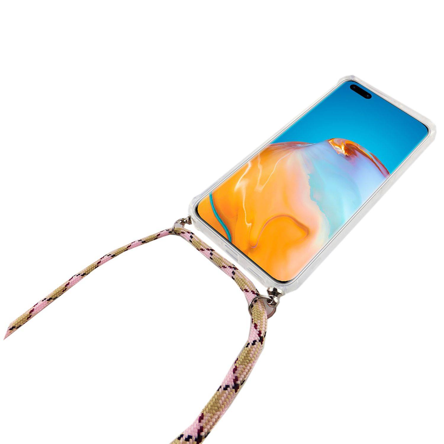 Huawei P40 Pro Handykette Handyhülle Umhängetasche Transparent
