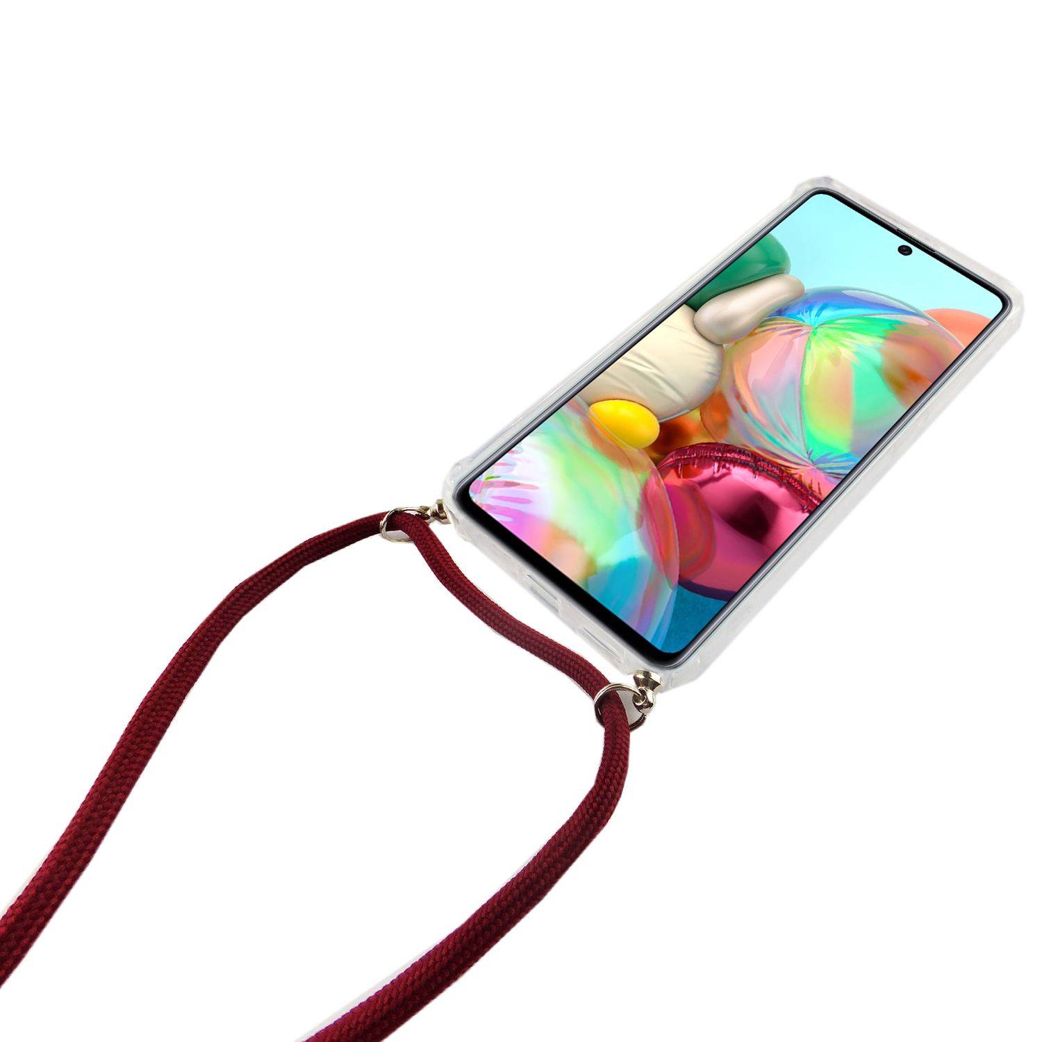 Samsung Galaxy A71 Handykette Handyhülle Umhängetasche Transparent