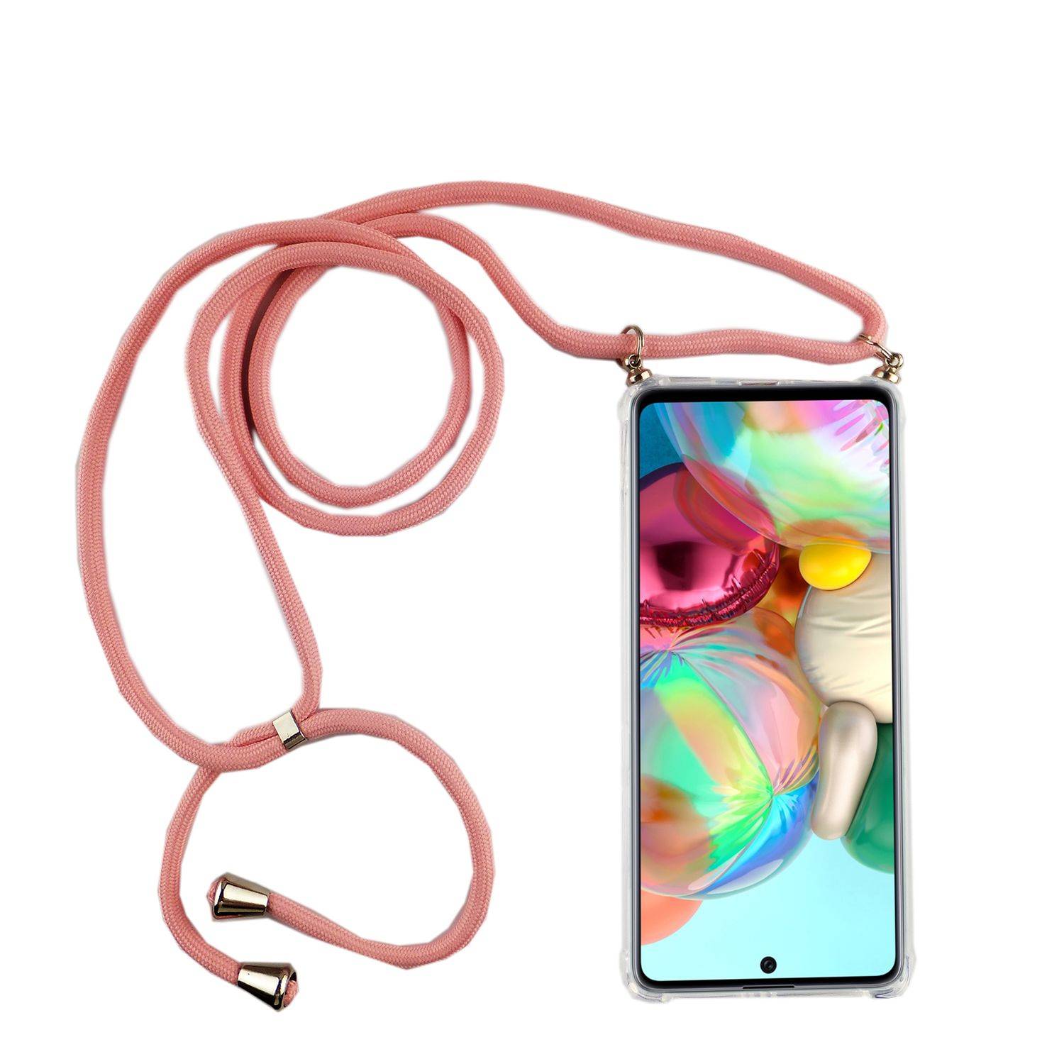 Samsung Galaxy A71 Handykette Handyhülle Umhängetasche Transparent