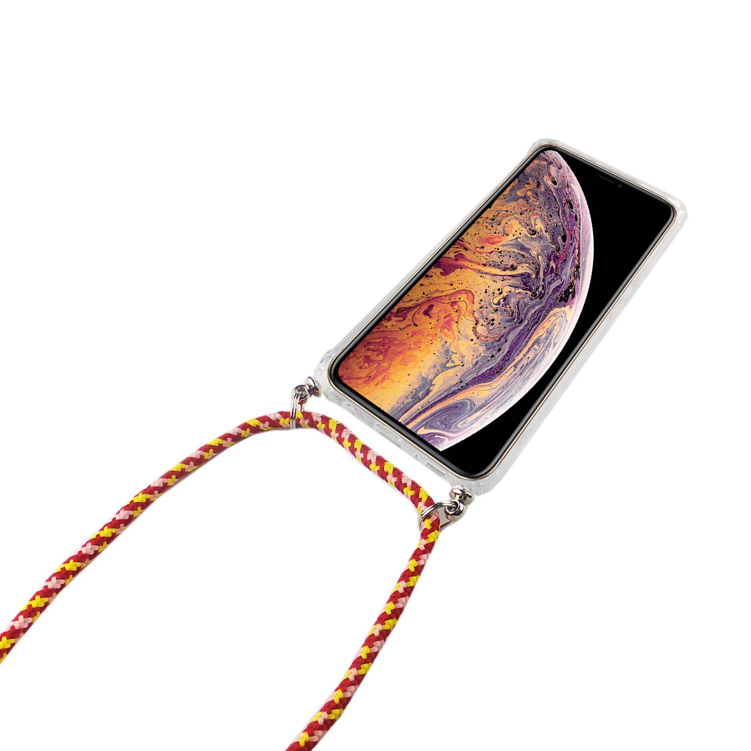 Apple iPhone X / iPhone XS Handykette Handyhülle Umhängetasche Transparent
