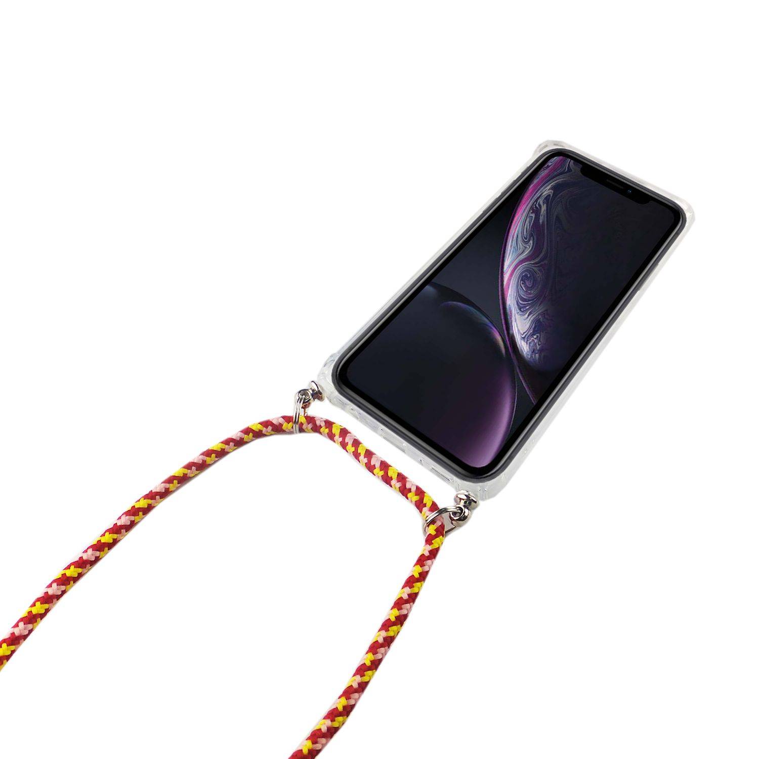 Apple iPhone XR Handykette Handyhülle Umhängetasche Transparent