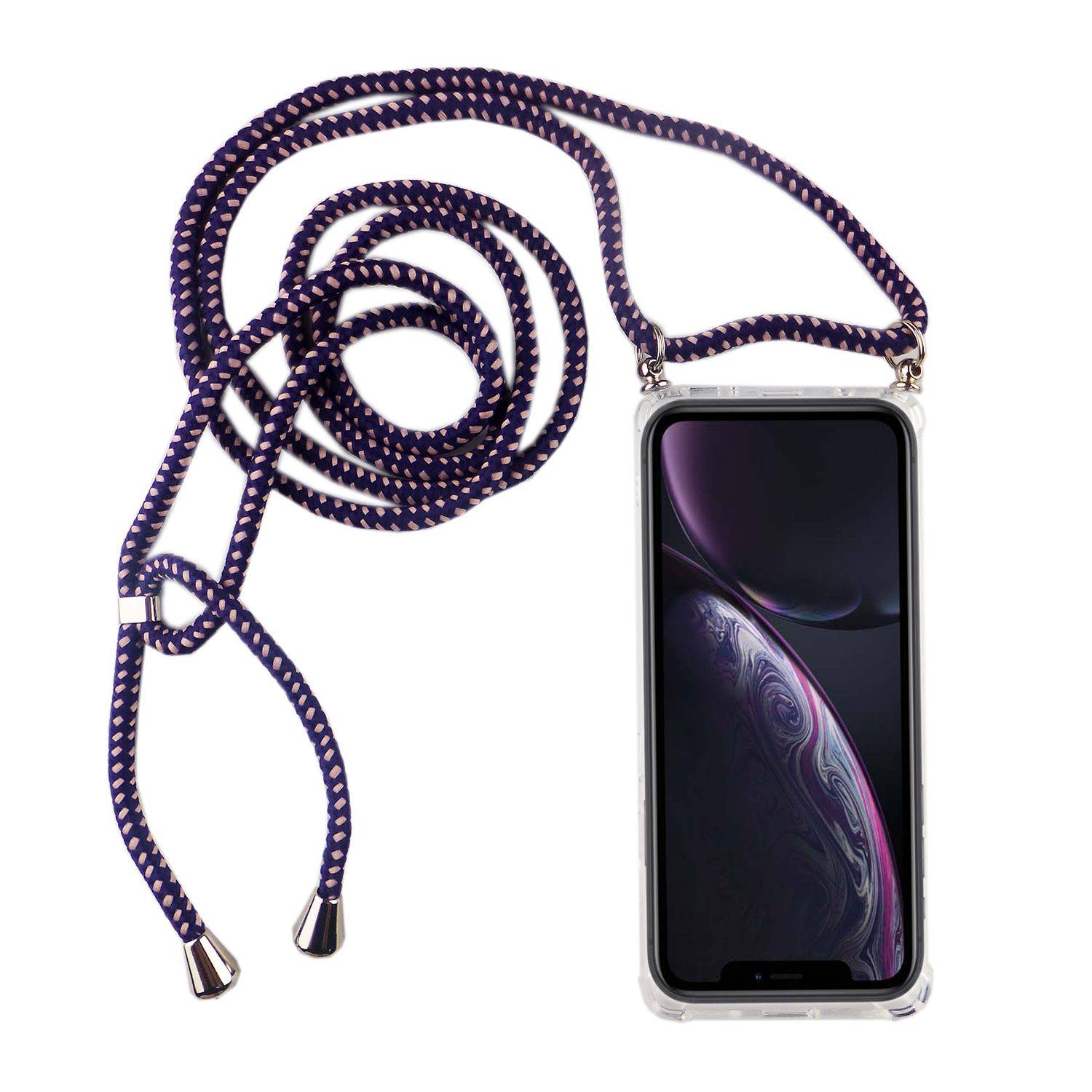 Apple iPhone XR Handykette Handyhülle Umhängetasche Transparent