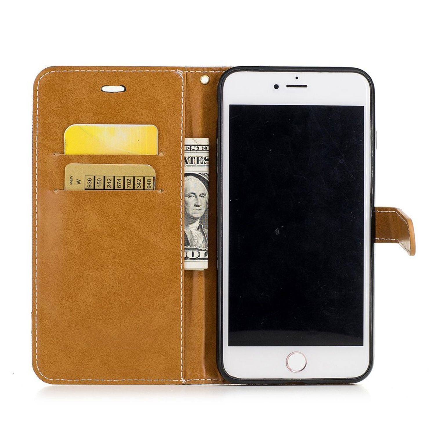 Apple iPhone 8 Plus Handyhülle Bookcover Schwarz