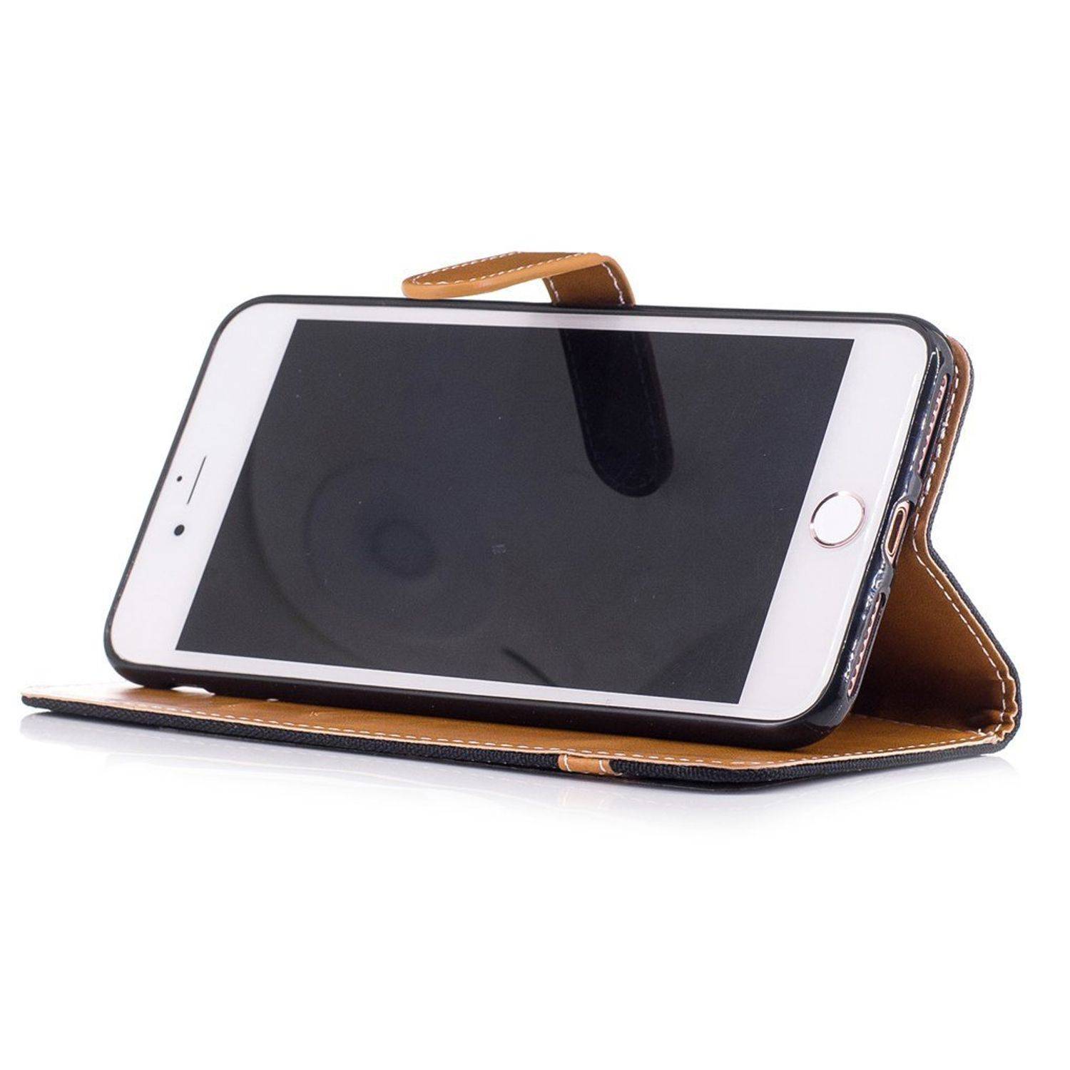 Apple iPhone 8 Plus Handyhülle Bookcover Schwarz