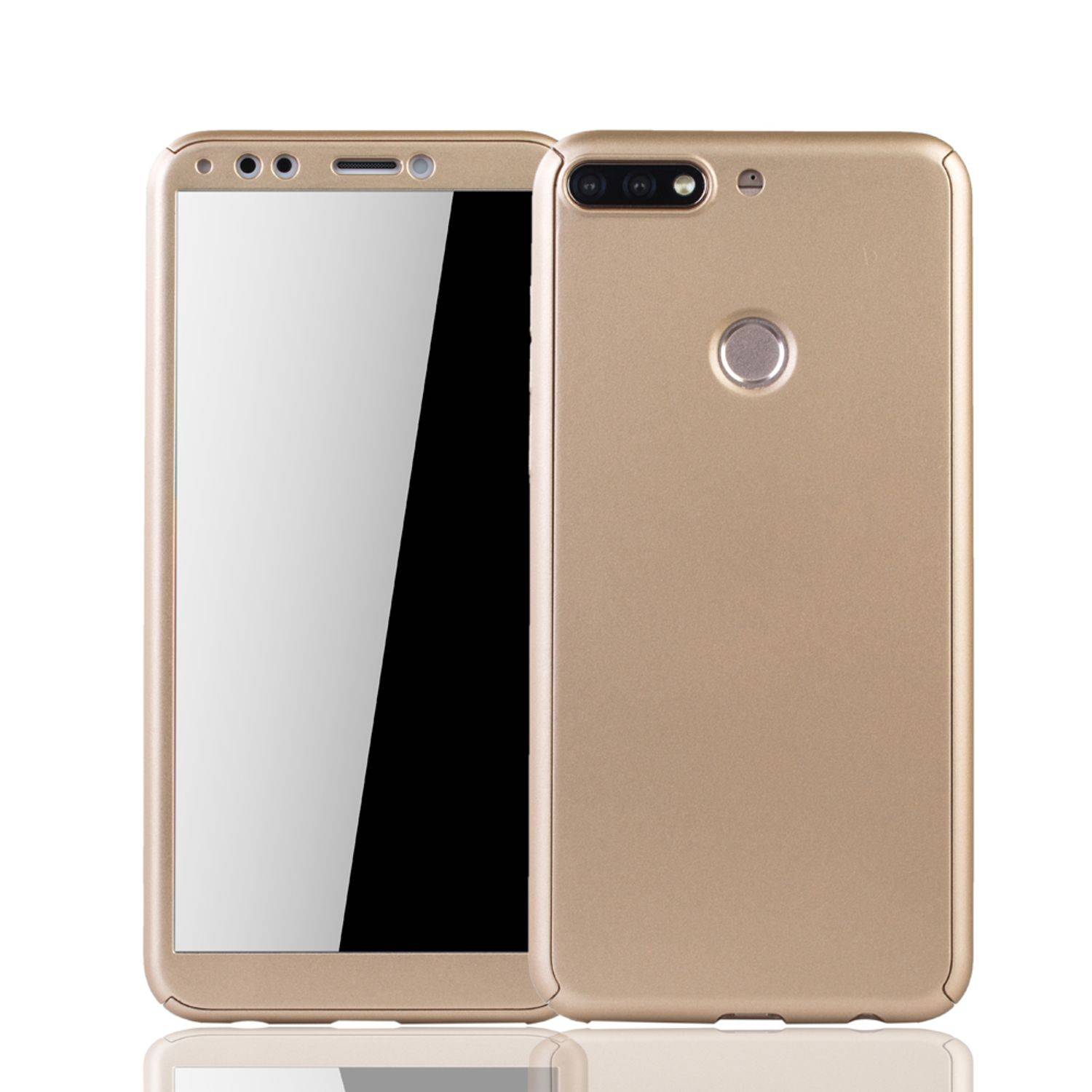 Huawei Honor 7C Handyhülle 360 Grad Schutz Full Cover Gold