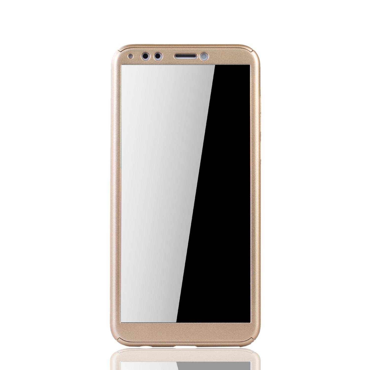 Huawei Honor 7C Handyhülle 360 Grad Schutz Full Cover Gold